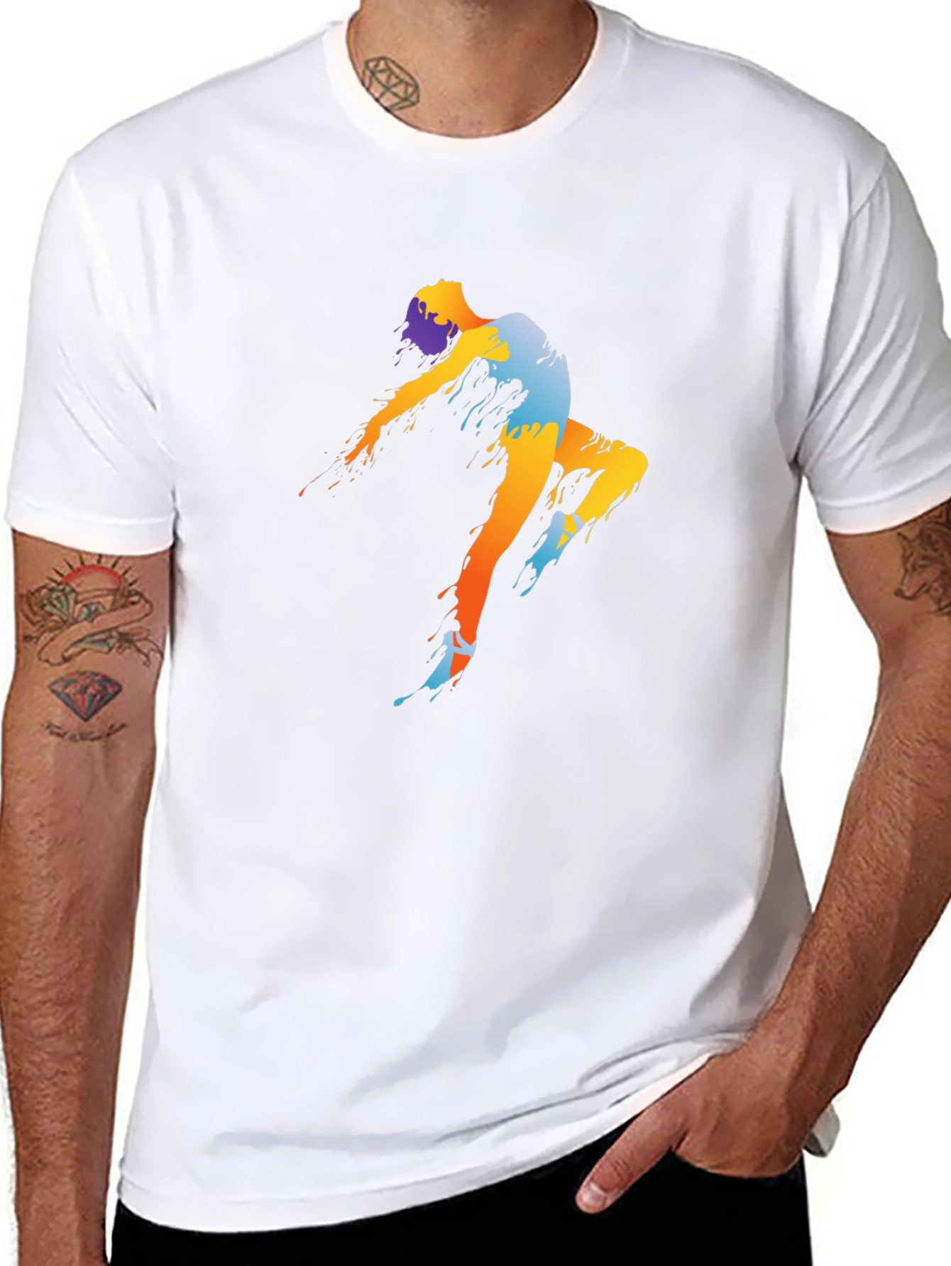 Abstract Dancer Graphic Tee - Black