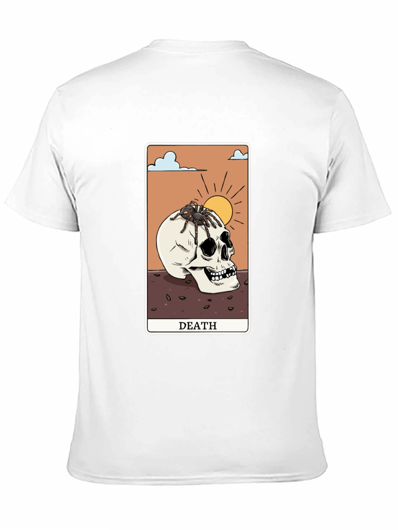 Death Tarot Card Graphic Tee - Skull & Spider