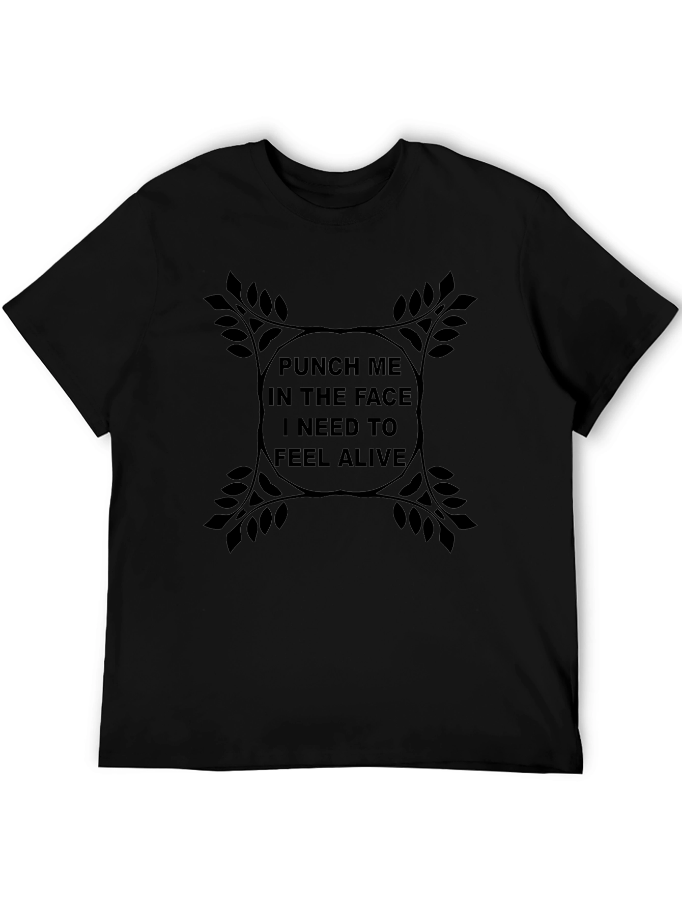 Punch Me Tee - Edgy Black Graphic T-Shirt