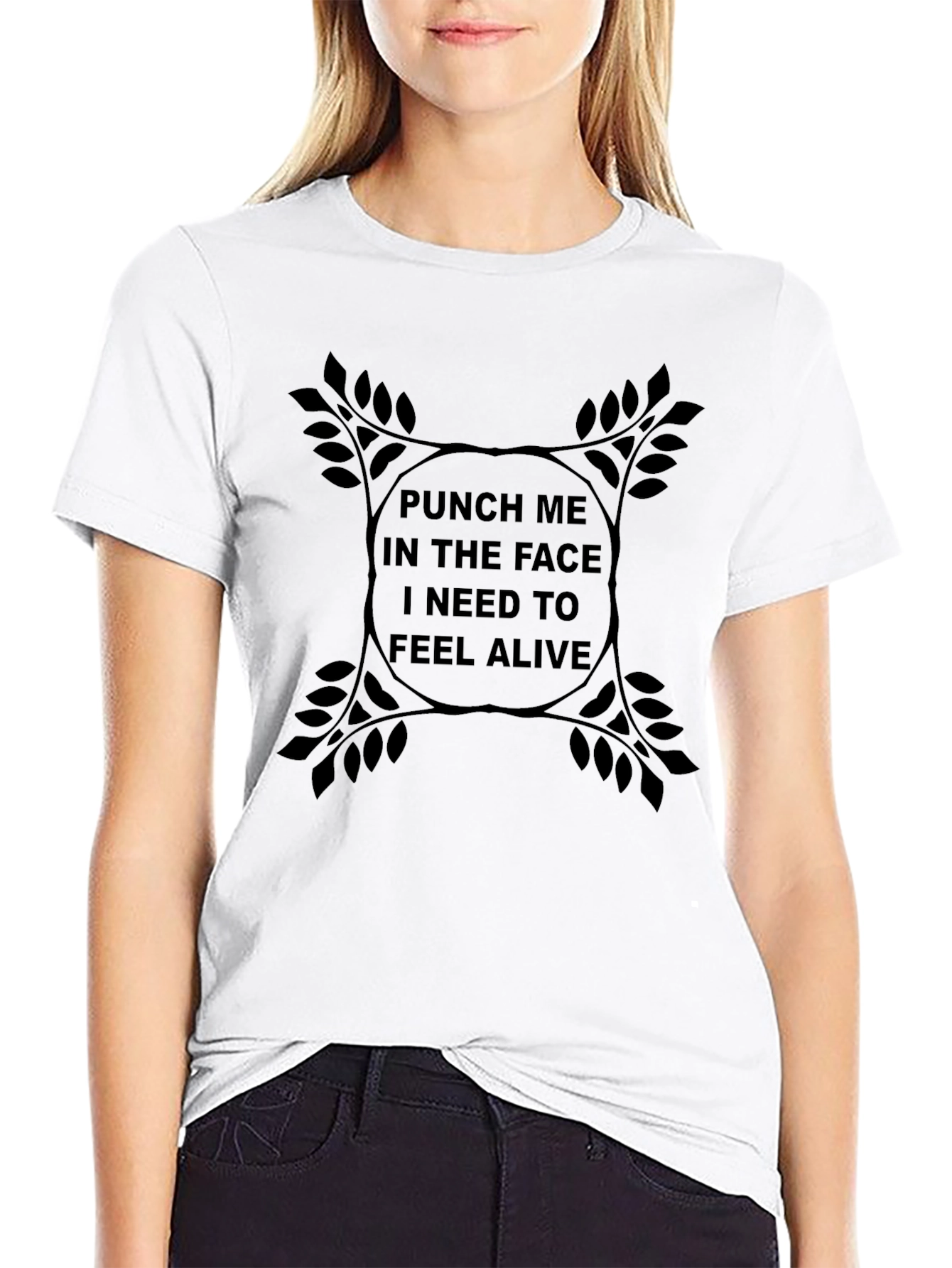 Punch Me Tee - Edgy Black Graphic T-Shirt