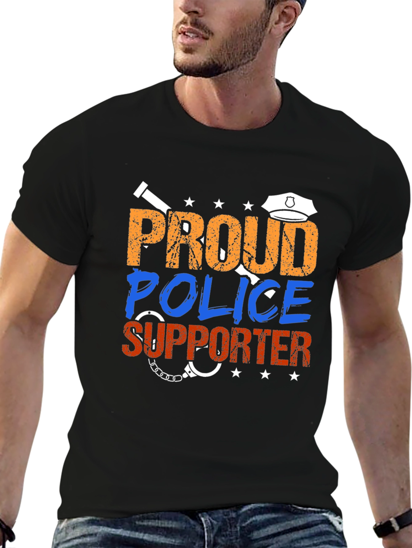 Proud Police Supporter Graphic Tee