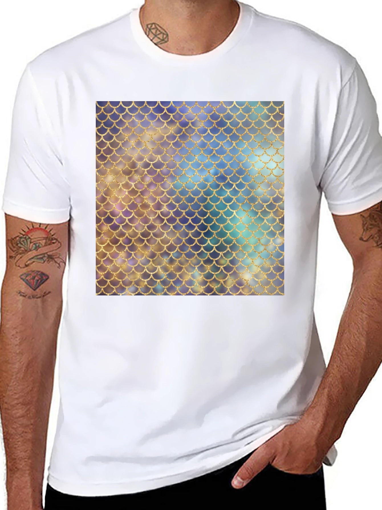 Mermaid Scale Pattern T-Shirt