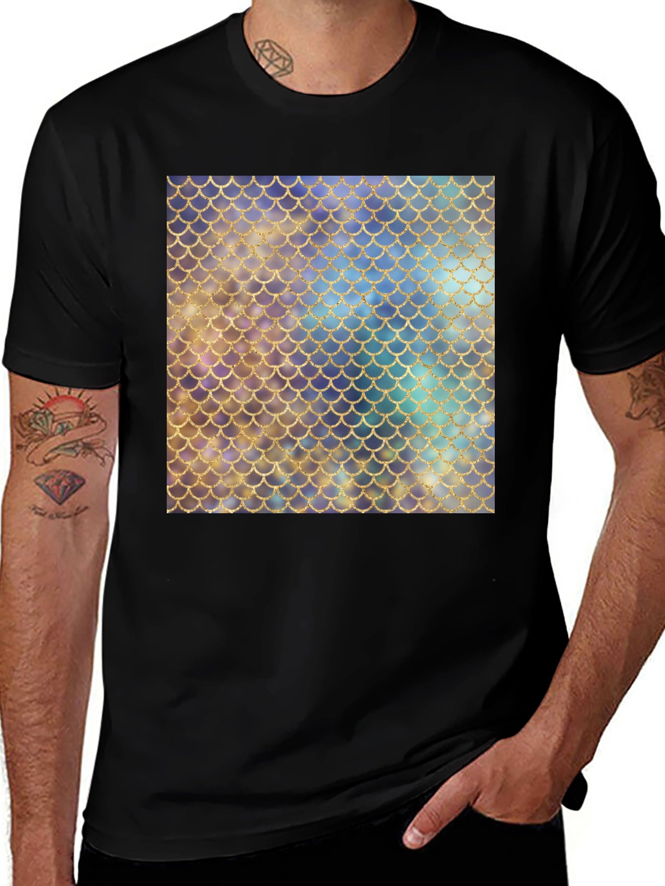 Mermaid Scale Pattern T-Shirt