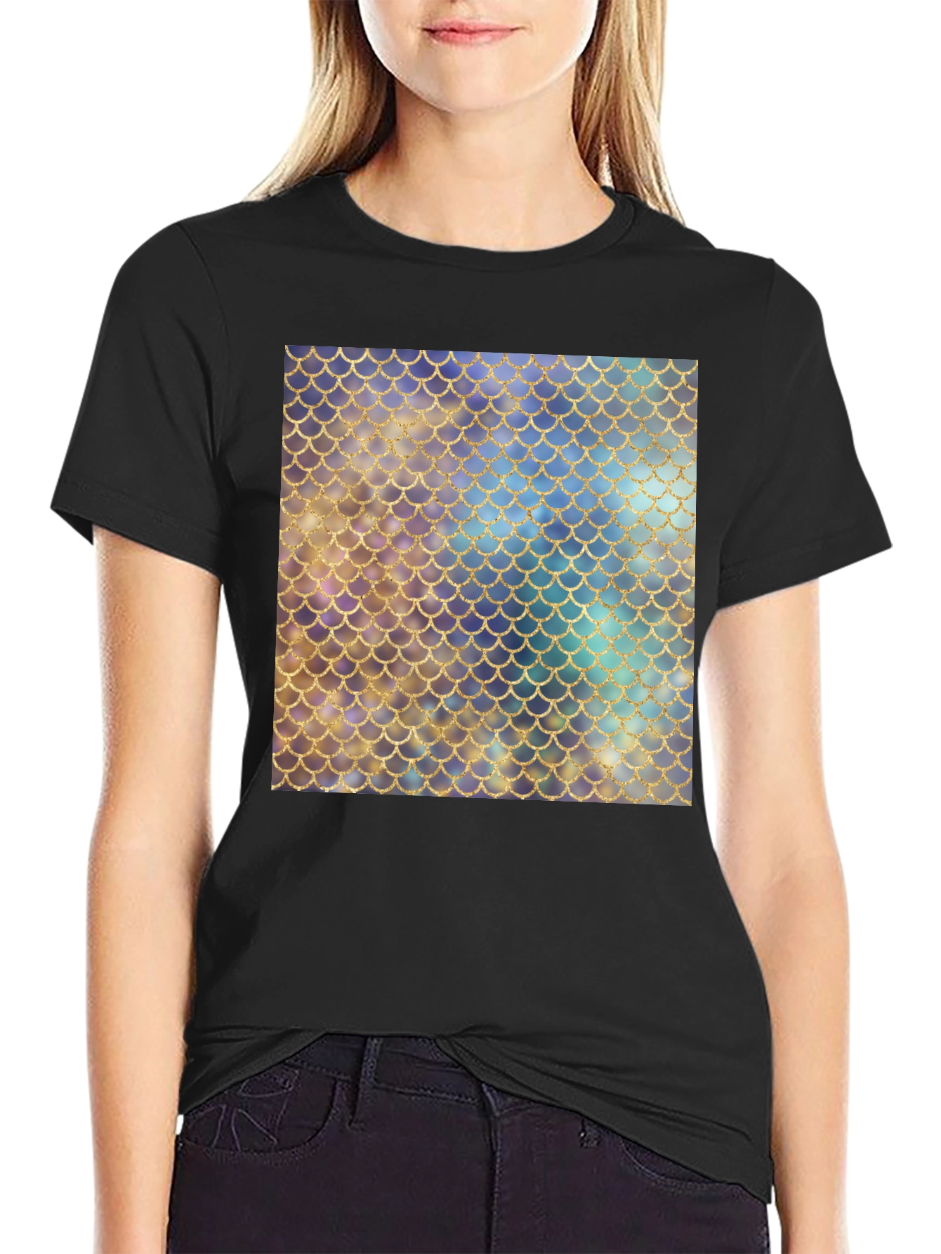 Mermaid Scale Pattern T-Shirt