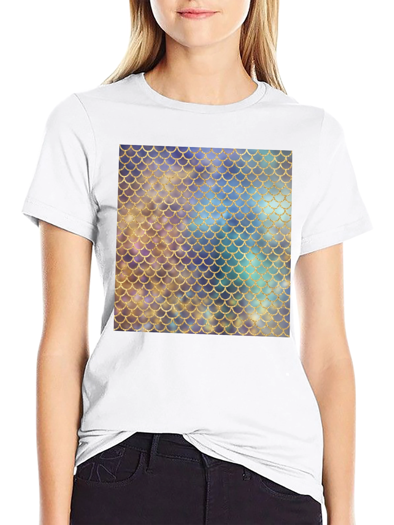 Mermaid Scale Pattern T-Shirt