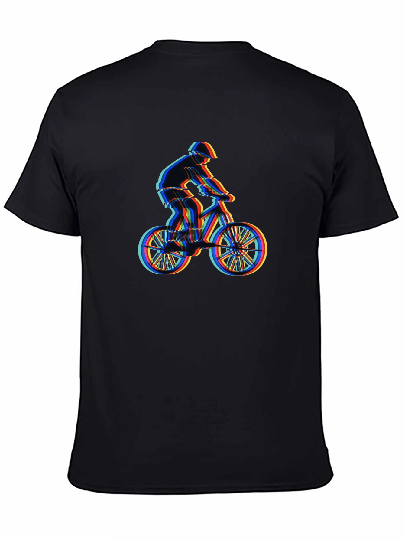 Cool Bike Rider Graphic T-Shirt - Black