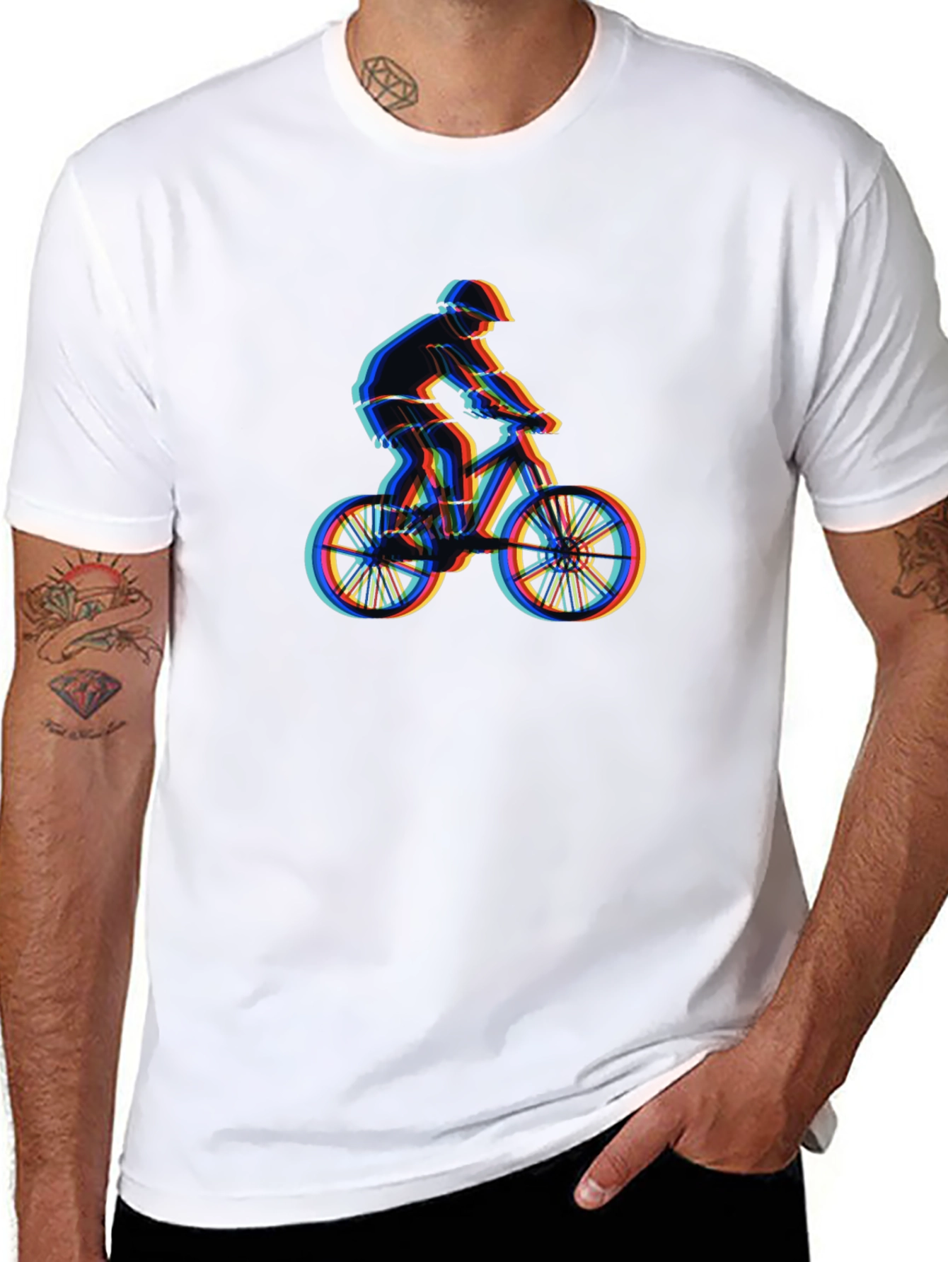 Cool Bike Rider Graphic T-Shirt - Black