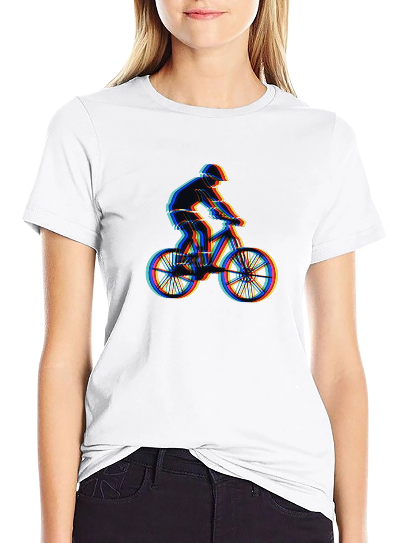 Cool Bike Rider Graphic T-Shirt - Black