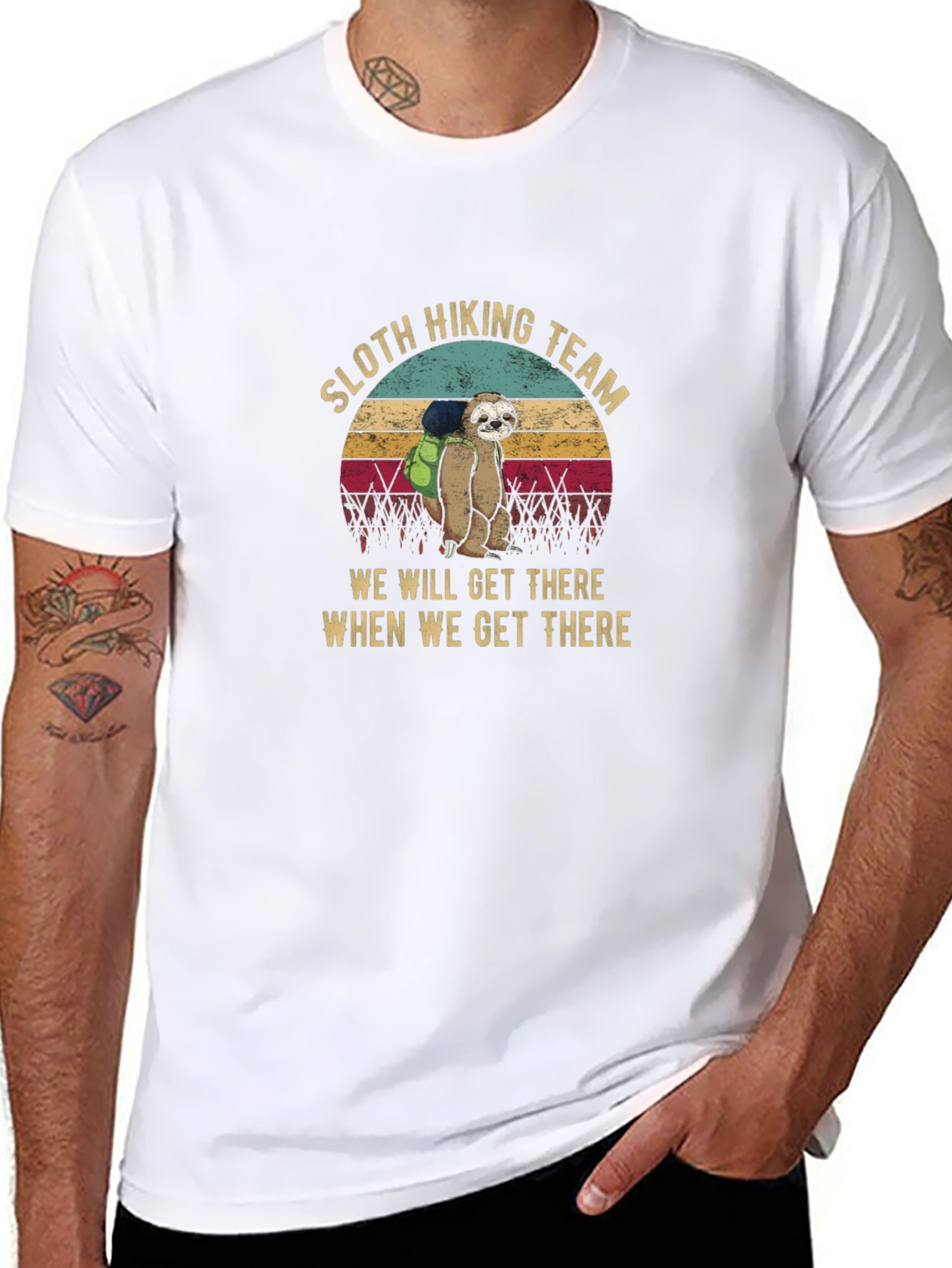 Sloth Hiking Team T-Shirt - Funny Hiking Tee