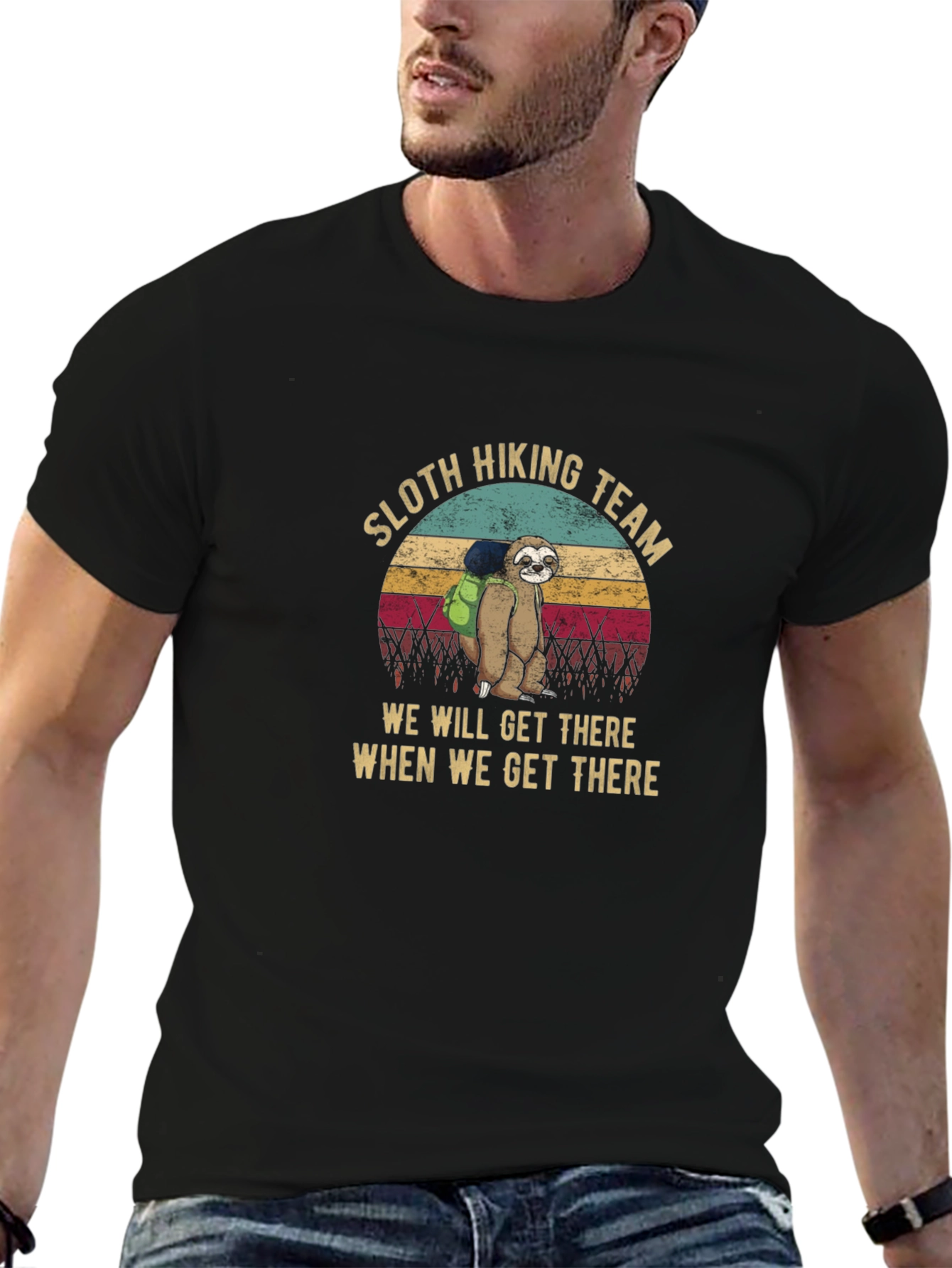 Sloth Hiking Team T-Shirt - Funny Hiking Tee