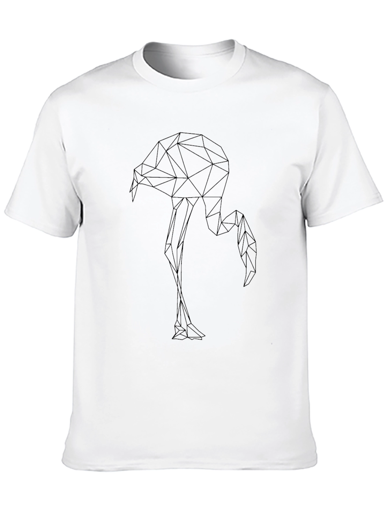 Geometric Flamingo Black T-Shirt