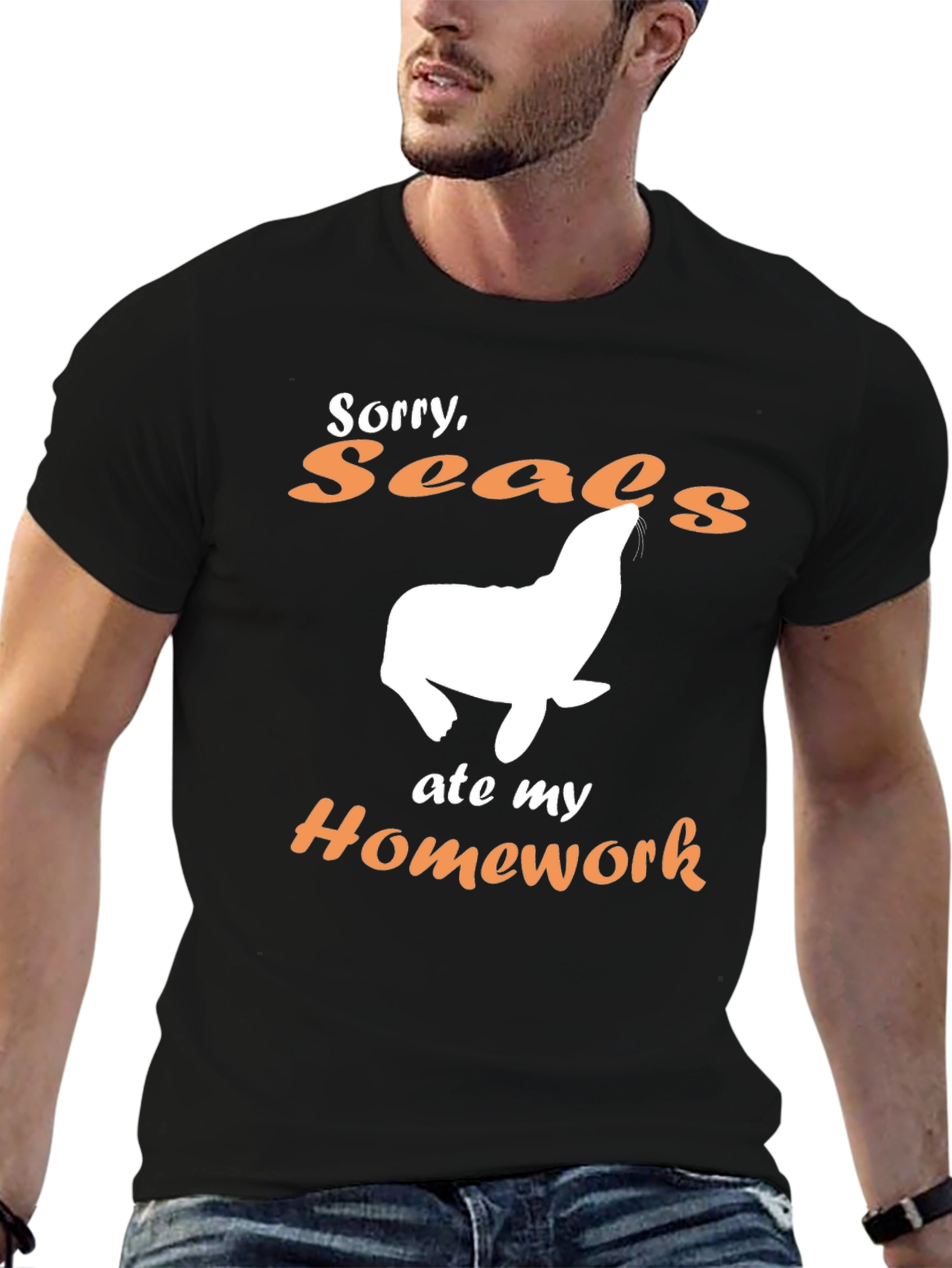 Funny Seals Ate My Homework Graphic T-Shirt
