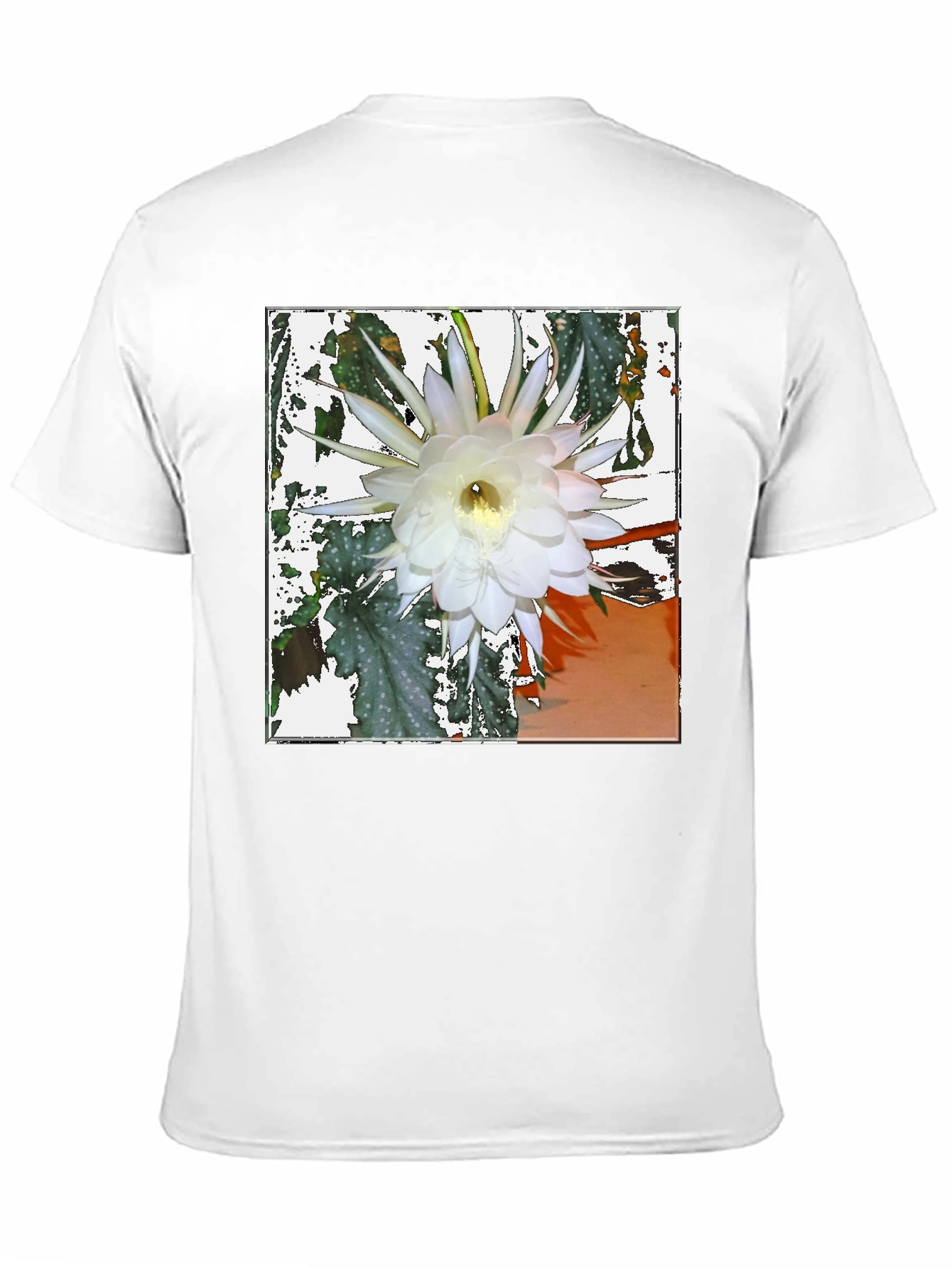 Floral Print Tee - Night Blooming Cereus Design