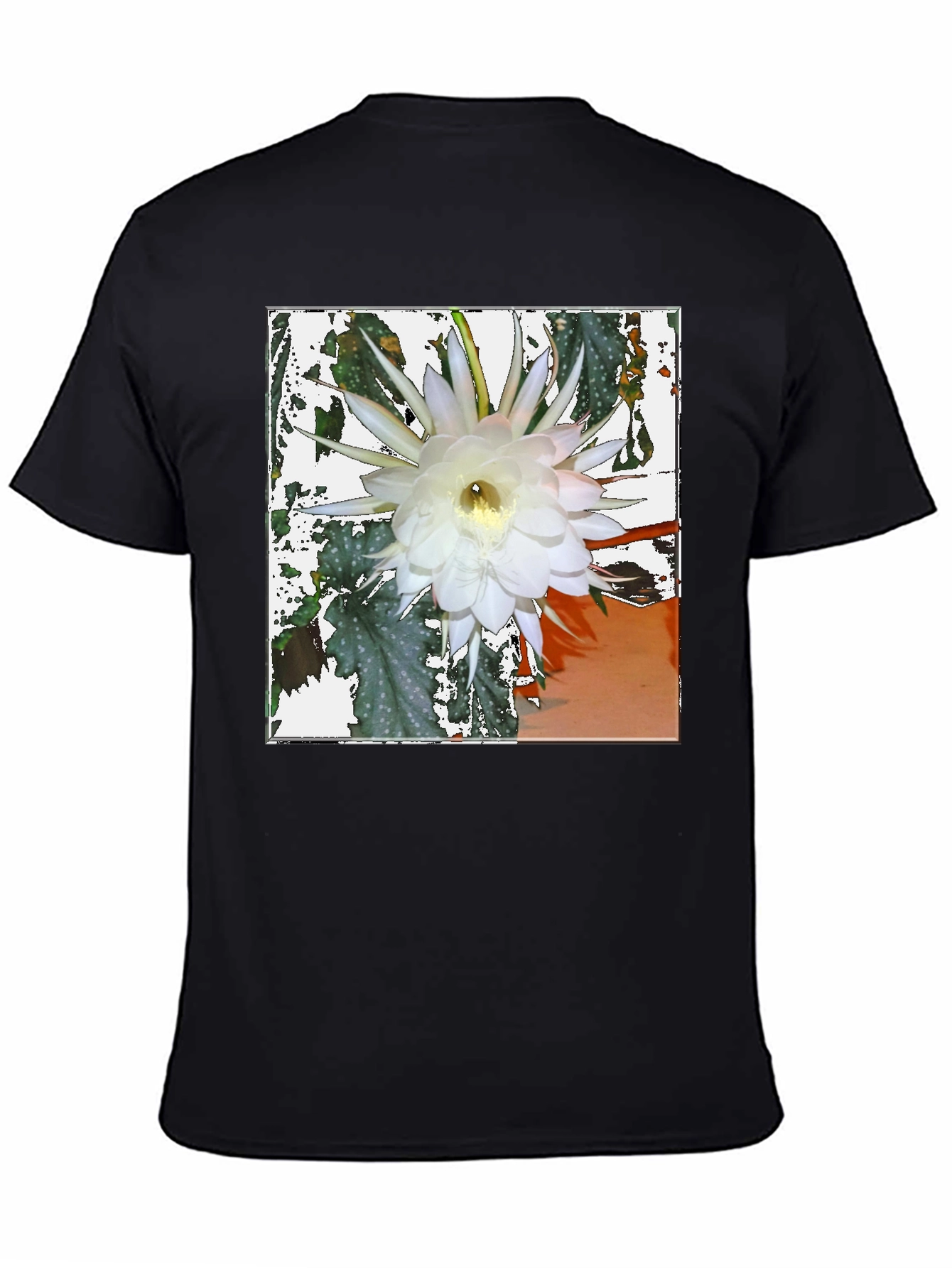 Floral Print Tee - Night Blooming Cereus Design