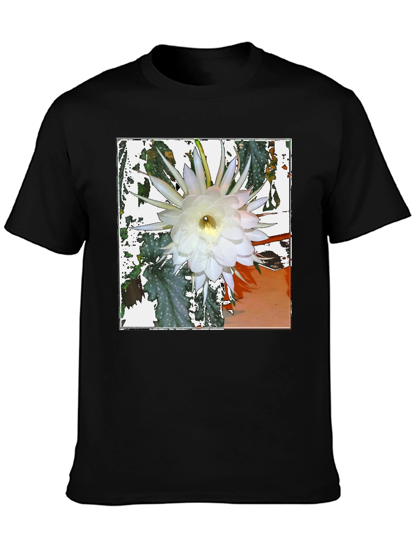 Floral Print Tee - Night Blooming Cereus Design