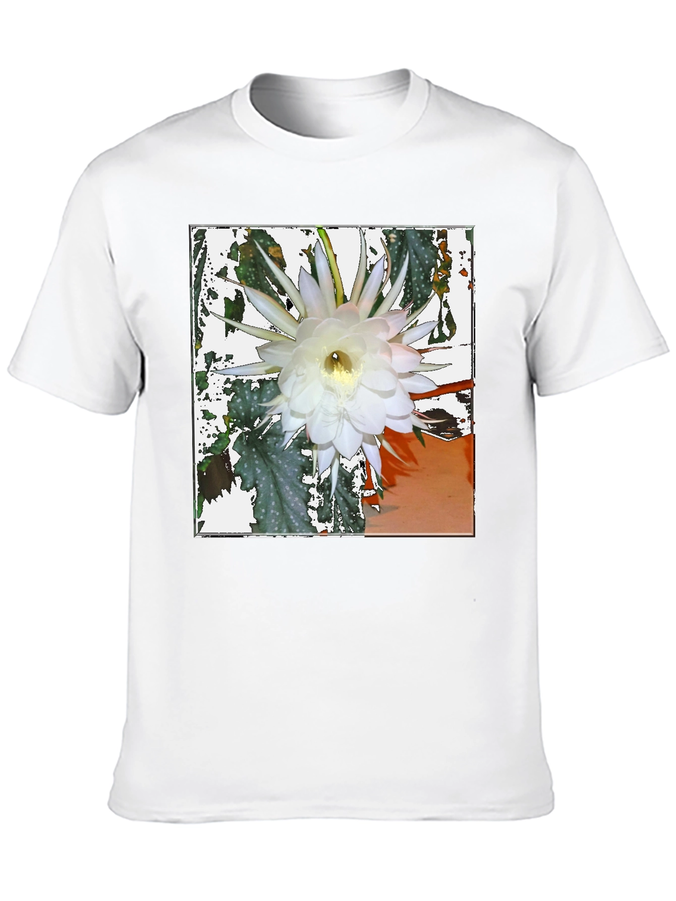 Floral Print Tee - Night Blooming Cereus Design
