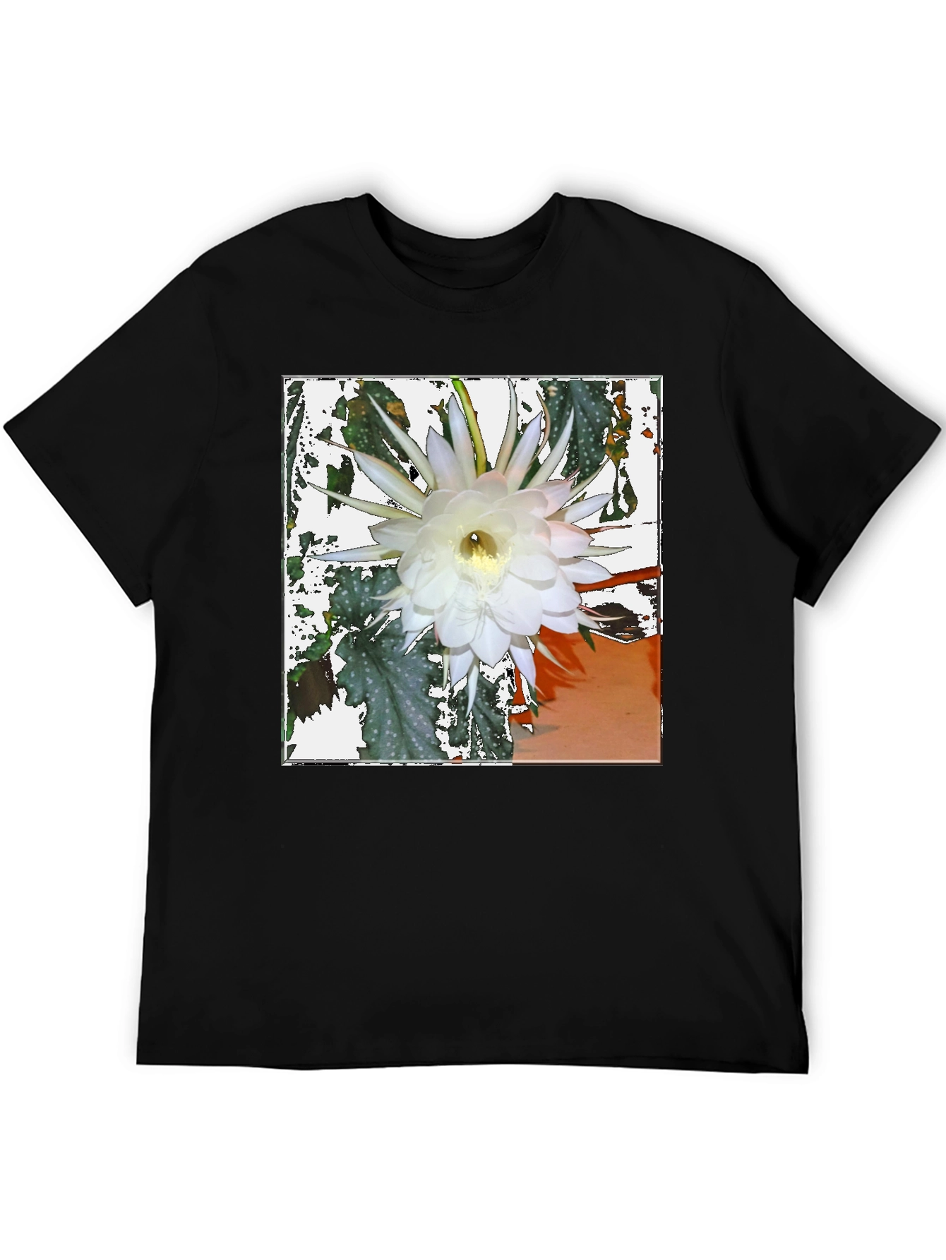 Floral Print Tee - Night Blooming Cereus Design