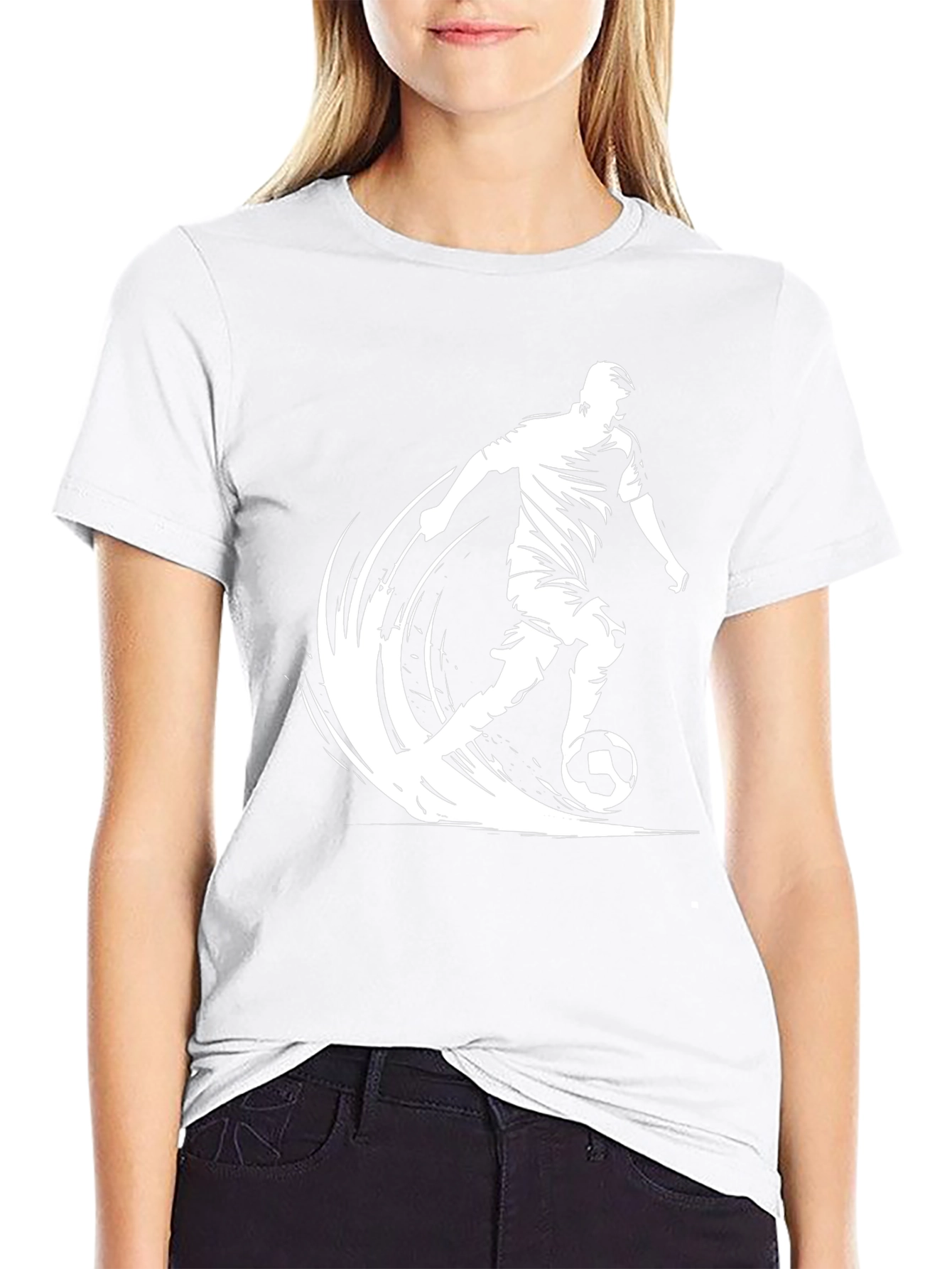 Soccer Player Graphic Black T-Shirt