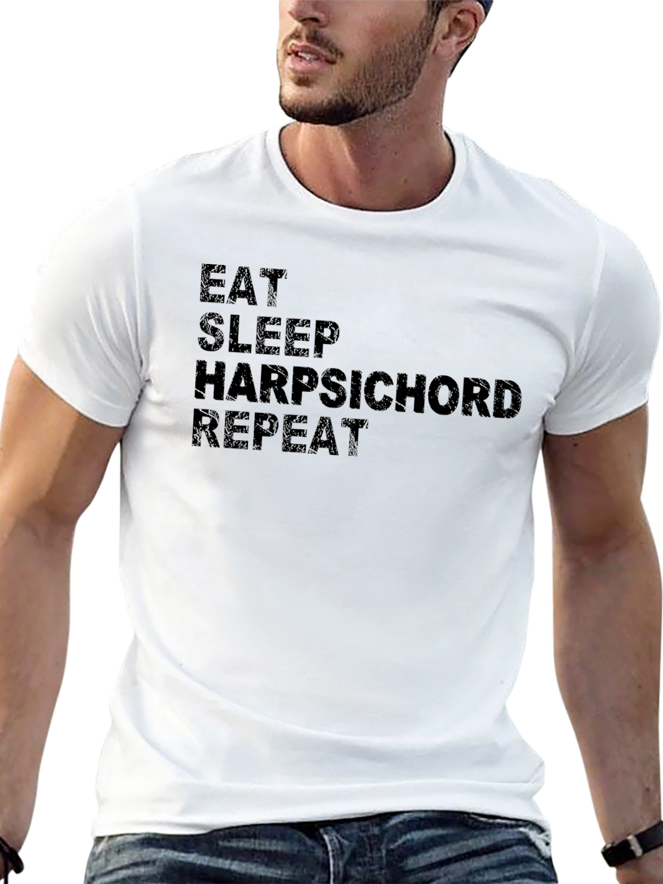 Eat Sleep Harpsichord Repeat Black T-Shirt