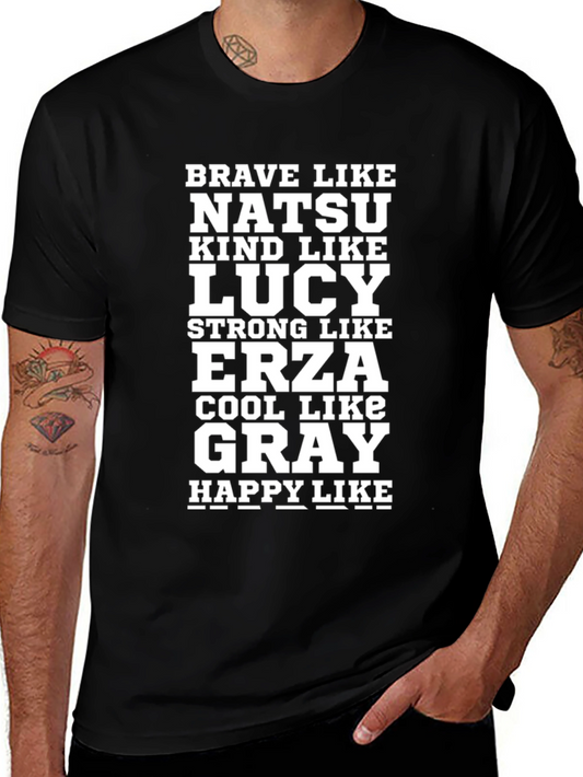 Fairy Tail Inspired T-Shirt - Natsu Lucy Erza Gray Happy