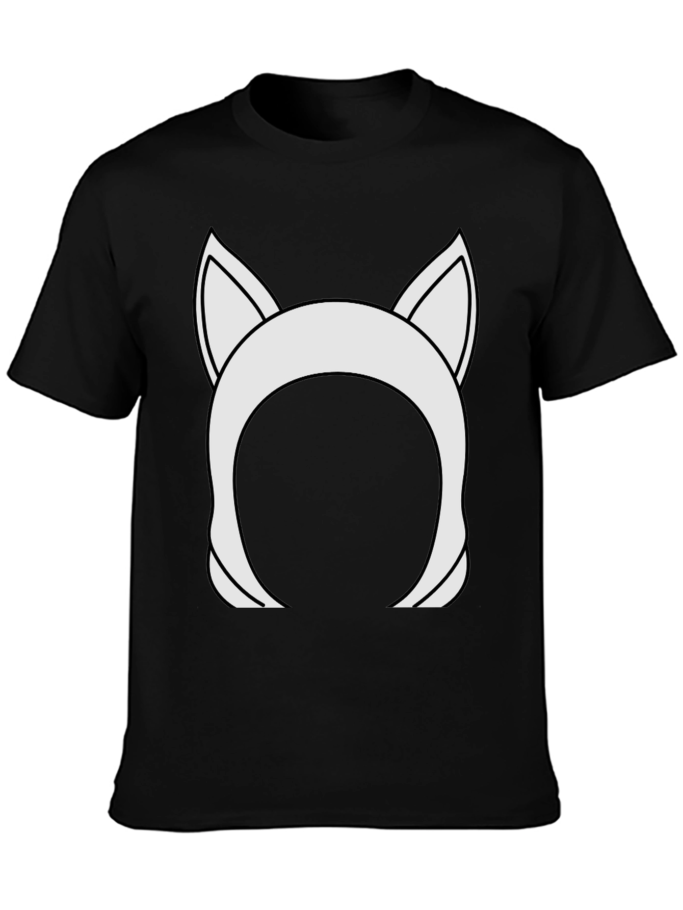Cat Ear Headband Graphic Tee - Black