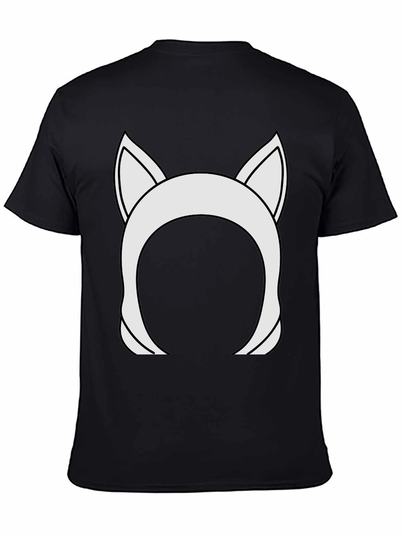 Cat Ear Headband Graphic Tee - Black