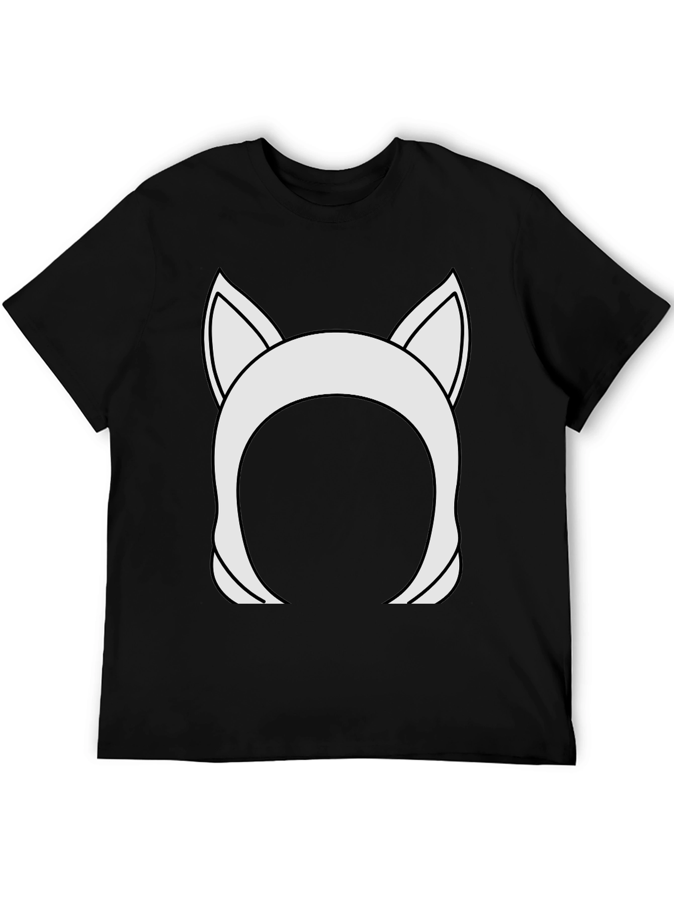 Cat Ear Headband Graphic Tee - Black