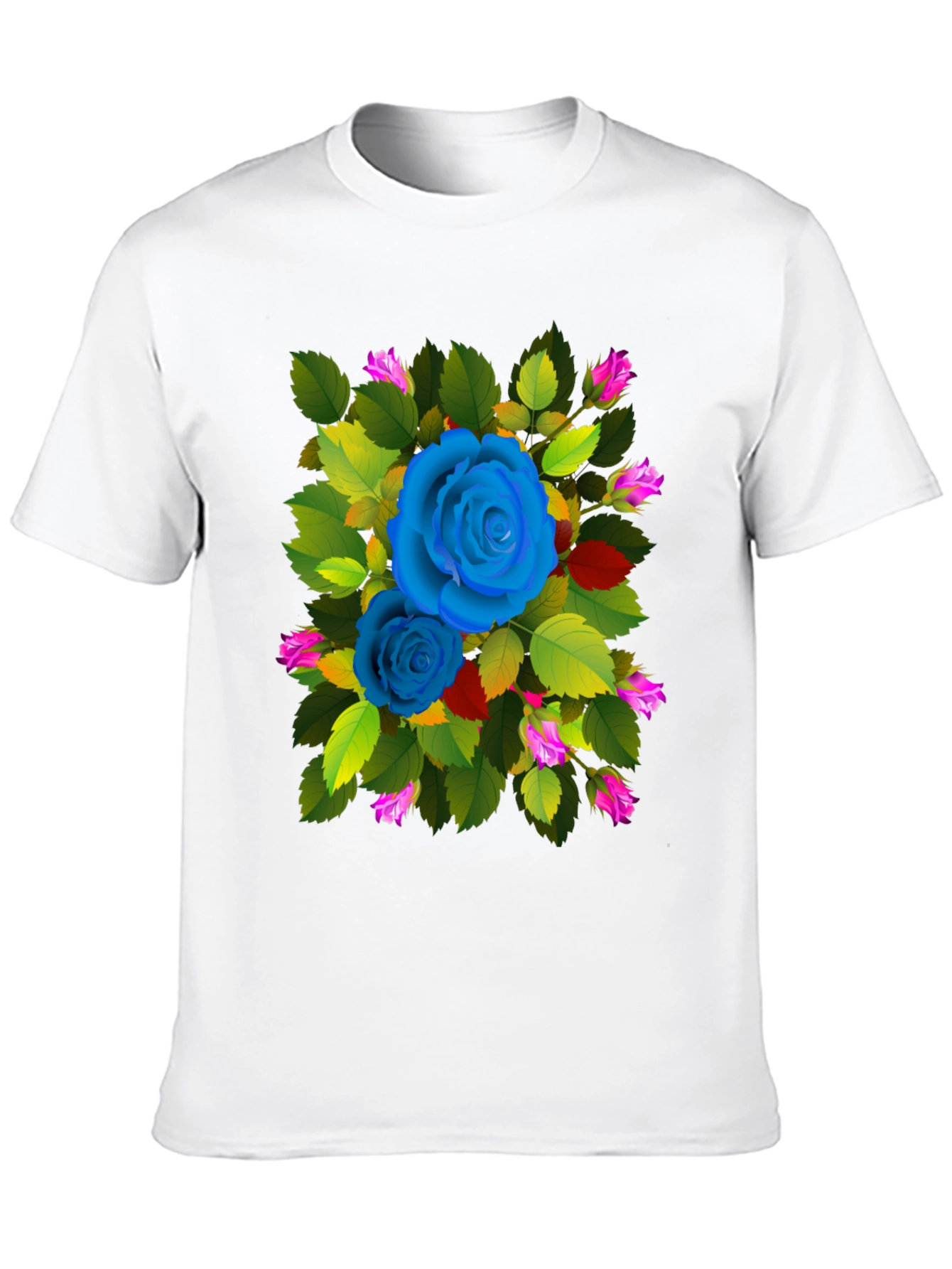 Floral Rose Graphic Print Black T-Shirt