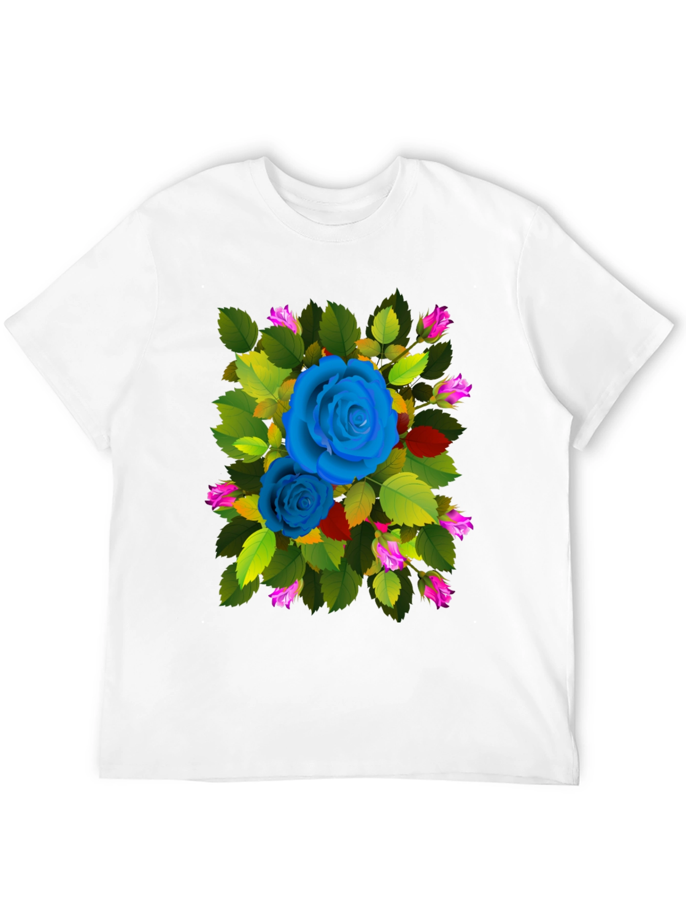 Floral Rose Graphic Print Black T-Shirt