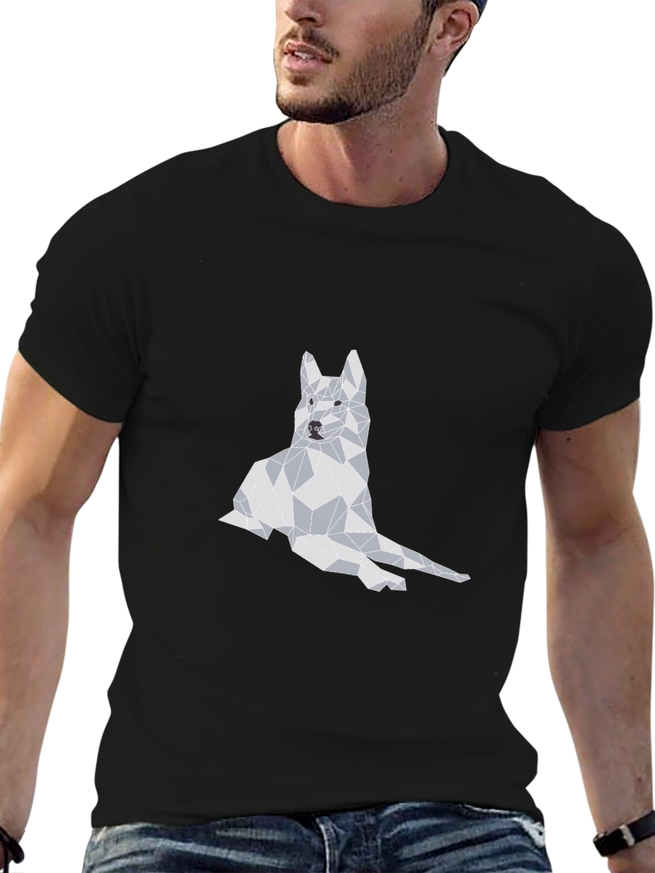 Geometric Dog Graphic T-Shirt