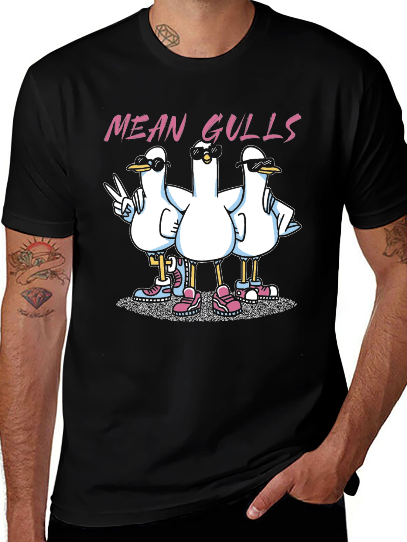 Mean Gulls Graphic T-Shirt