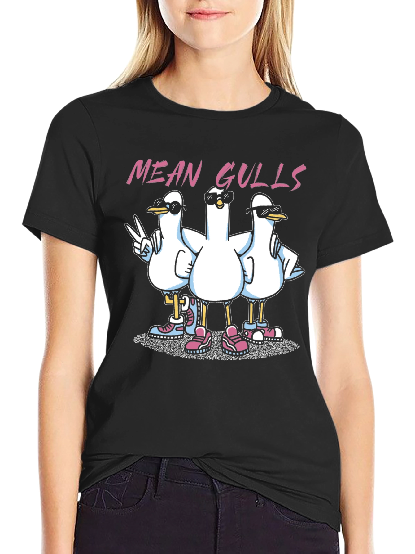 Mean Gulls Graphic T-Shirt