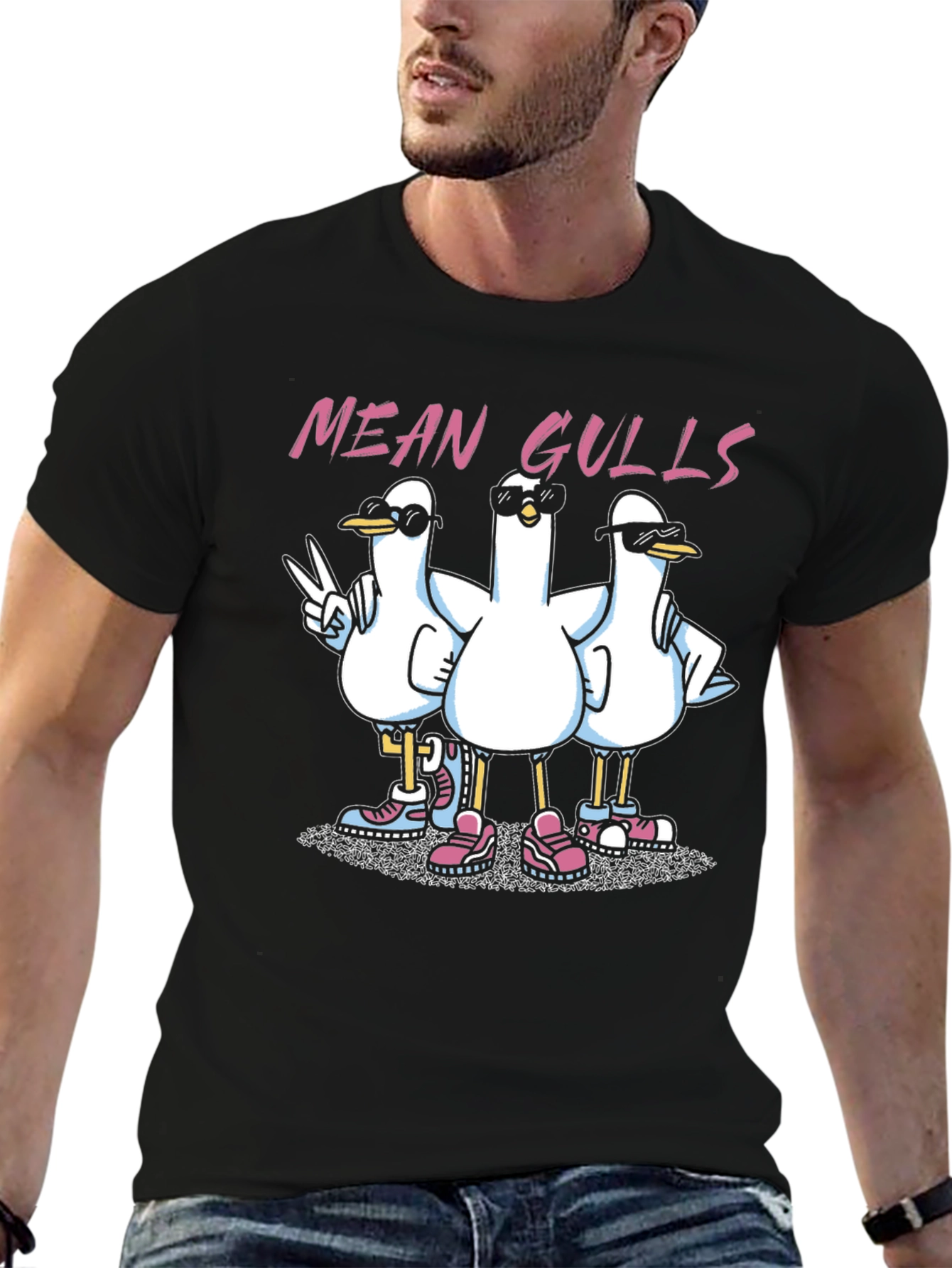 Mean Gulls Graphic T-Shirt