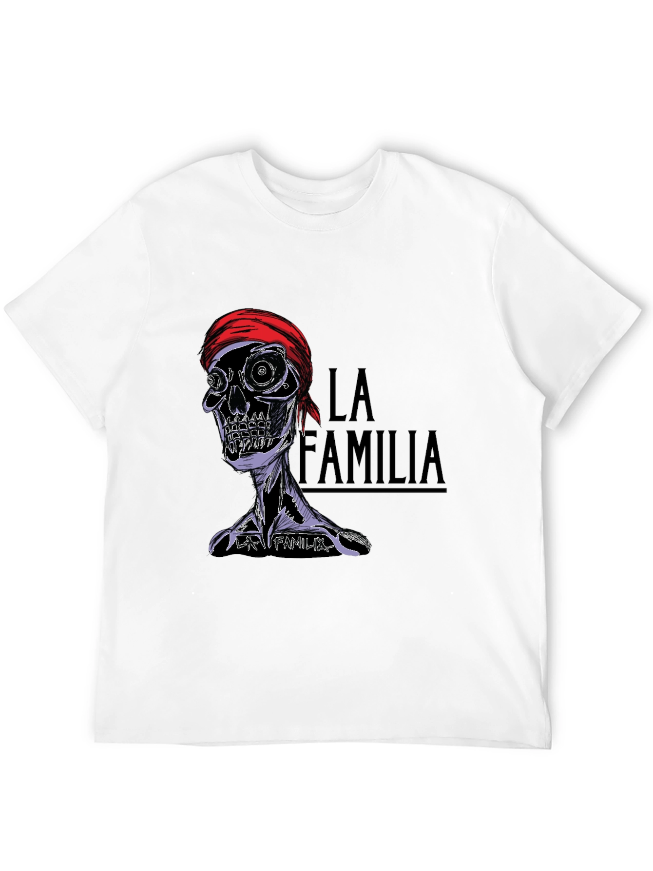 La Familia Skull Graphic Tee - Mens Black T-Shirt