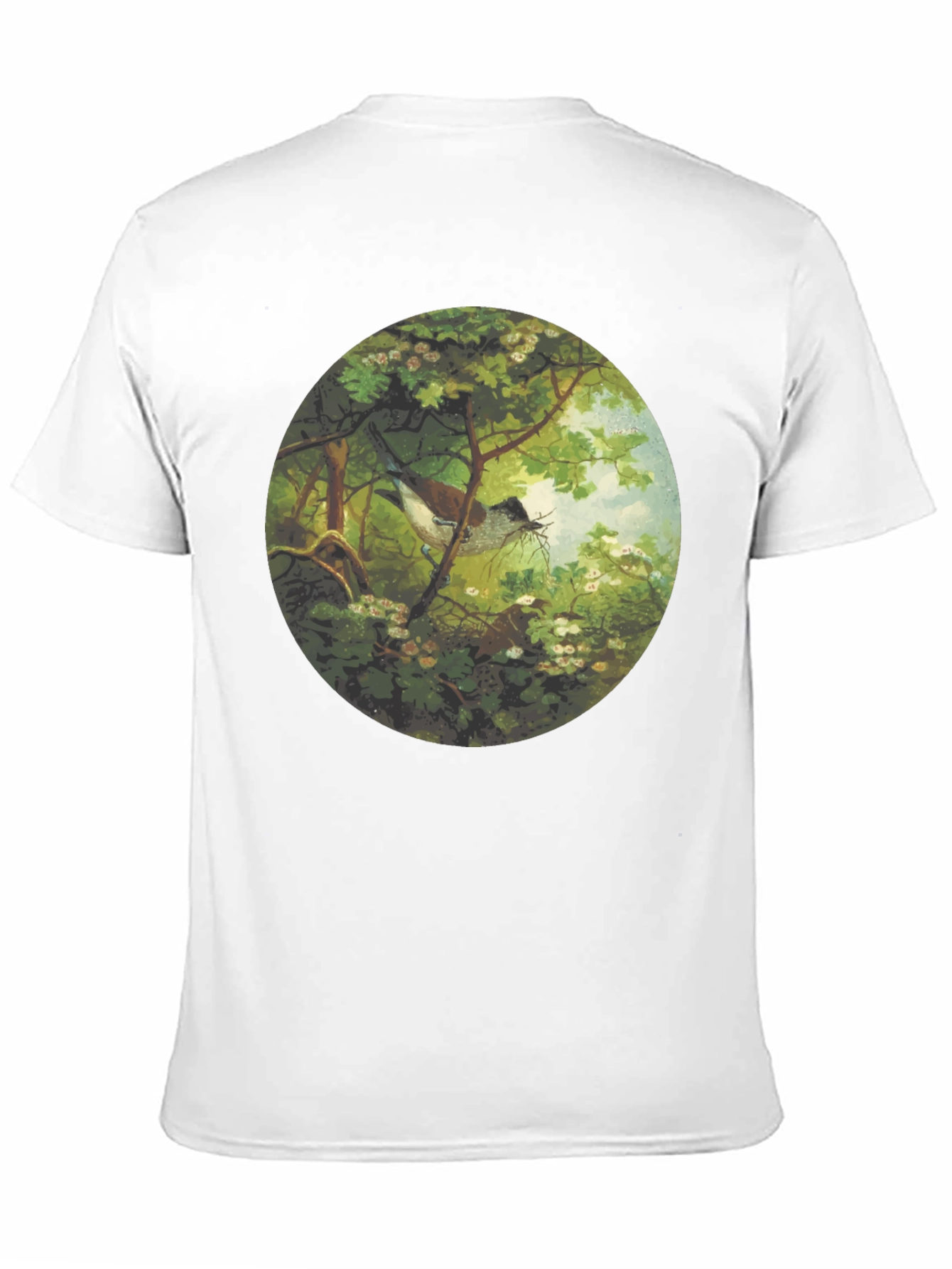 Bird & Nest Graphic Tee - Nature Art Shirt