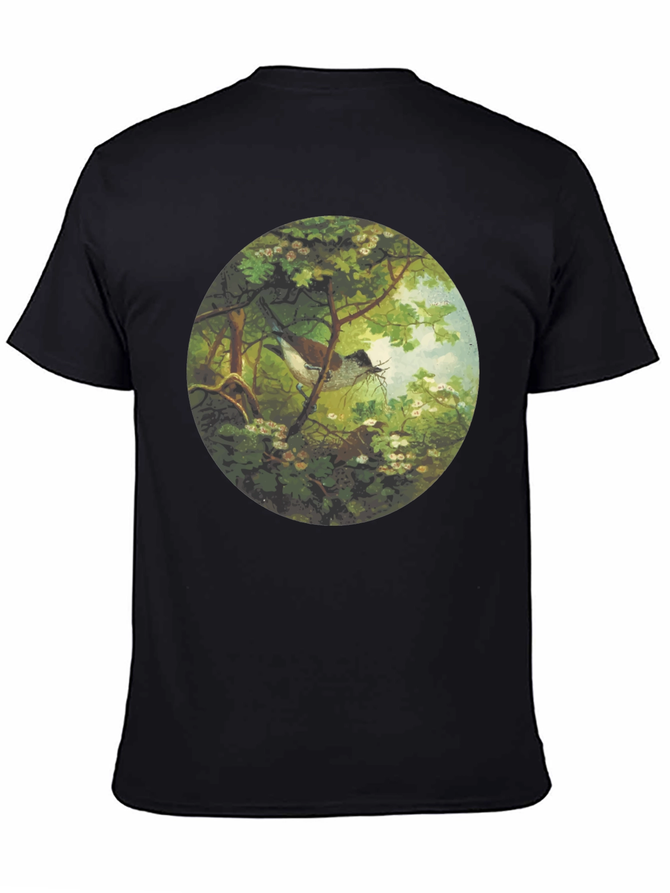 Bird & Nest Graphic Tee - Nature Art Shirt