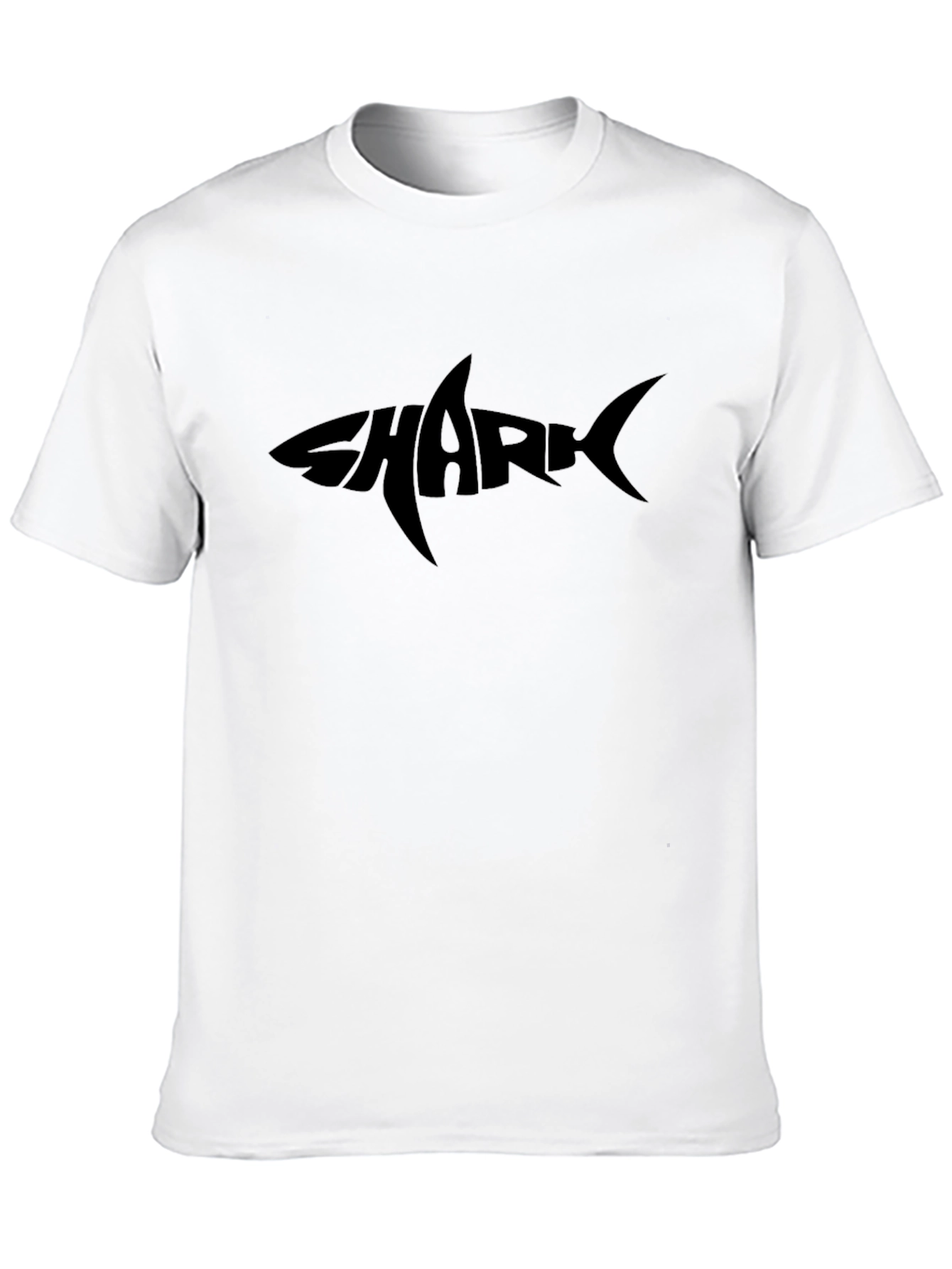 Shark Graphic Tee - Black Crew Neck