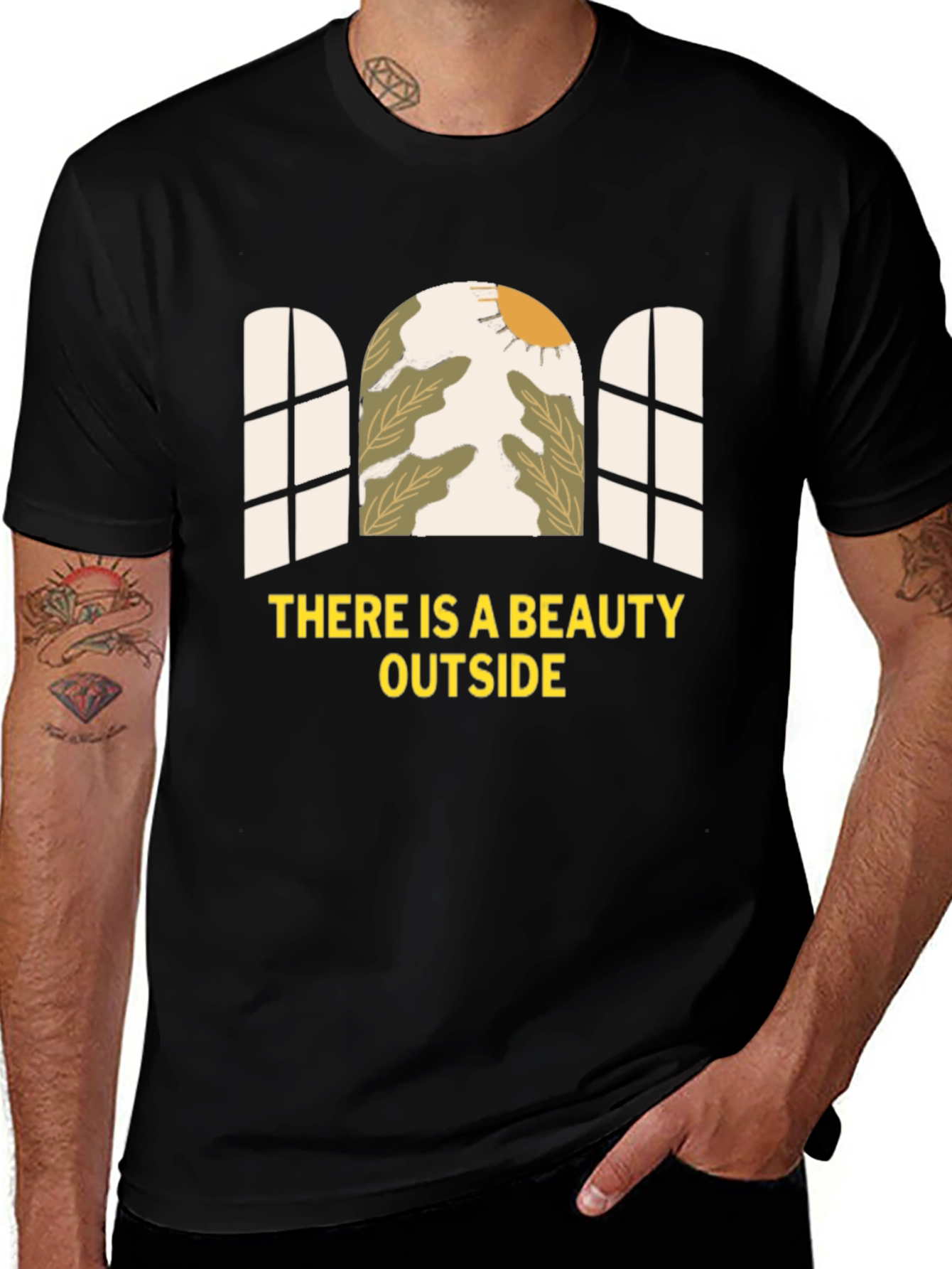 Beauty Outside Graphic Tee - Black
