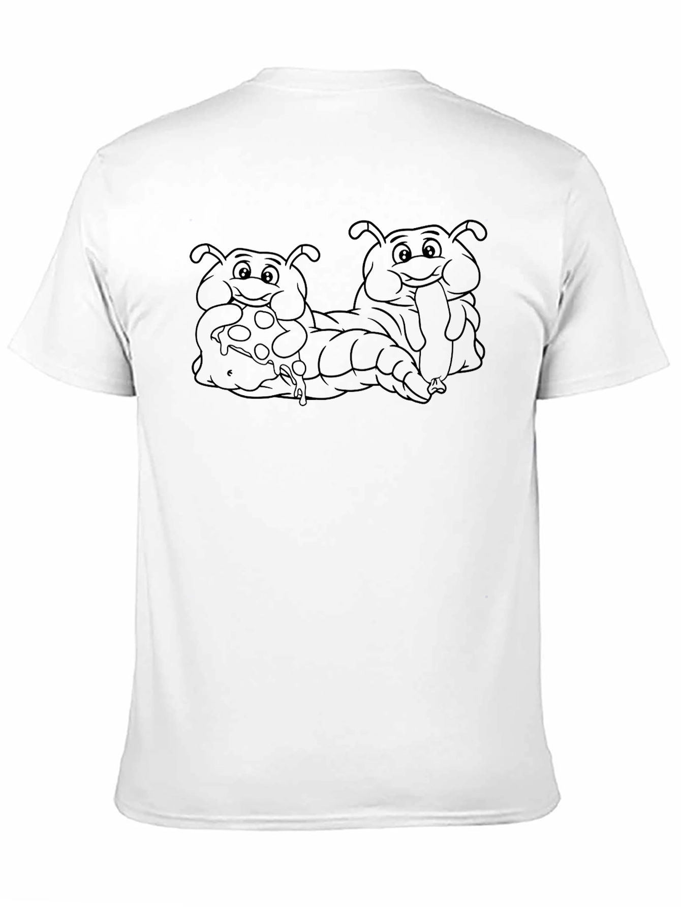 Cartoon Caterpillars Eating Pizza T-Shirt