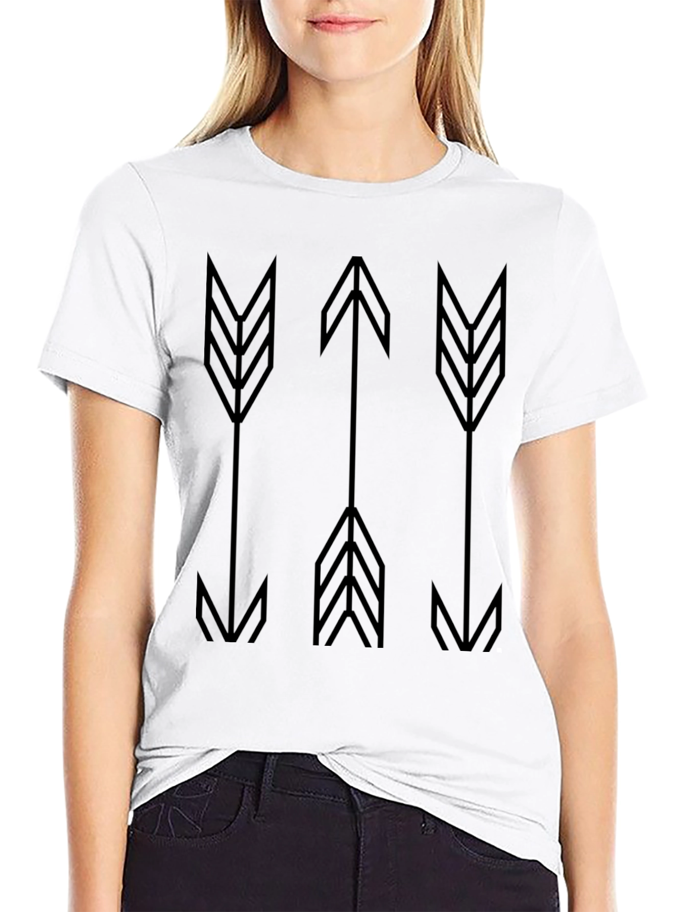 Geometric Arrow Graphic Tee - Modern Casual Style
