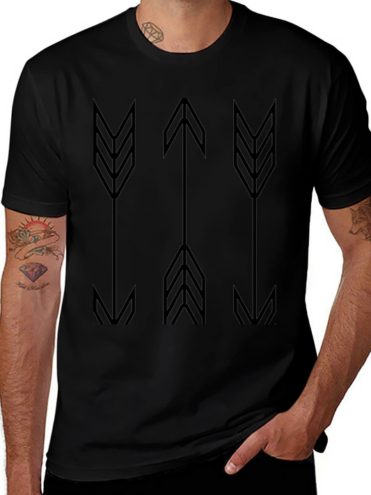Geometric Arrow Graphic Tee - Modern Casual Style
