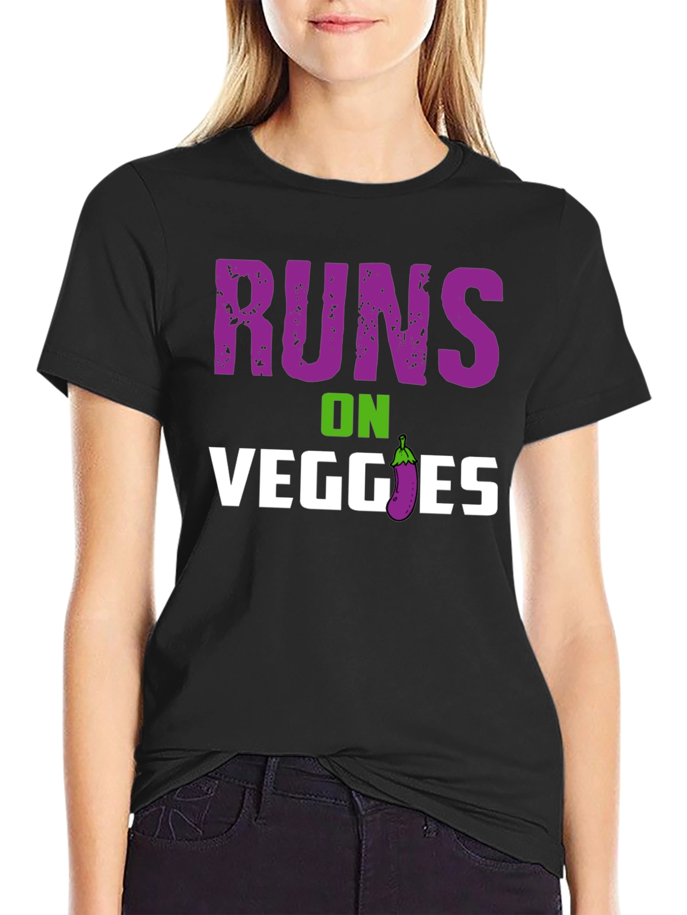 Runs on Veggies T-Shirt - Vegetarian Pride!