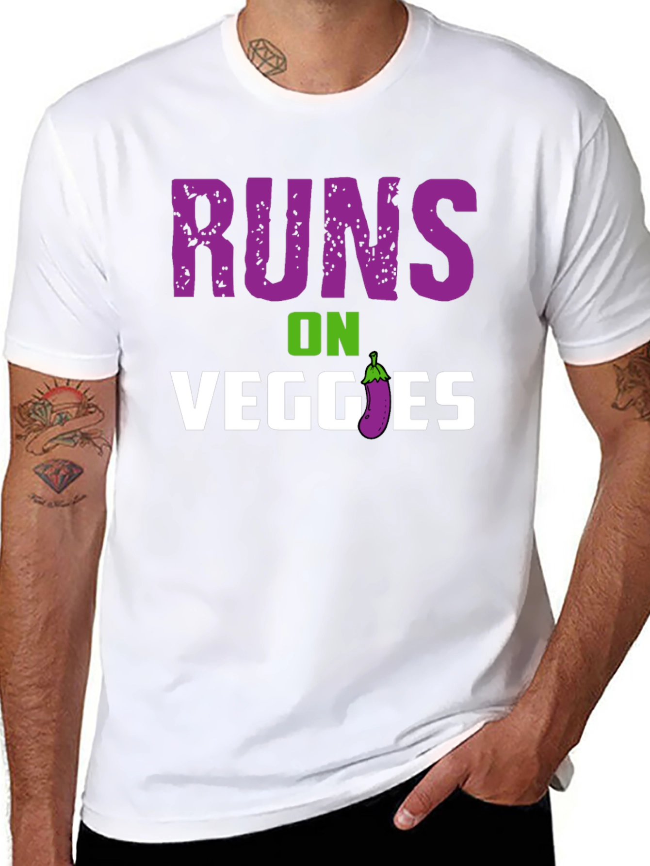 Runs on Veggies T-Shirt - Vegetarian Pride!