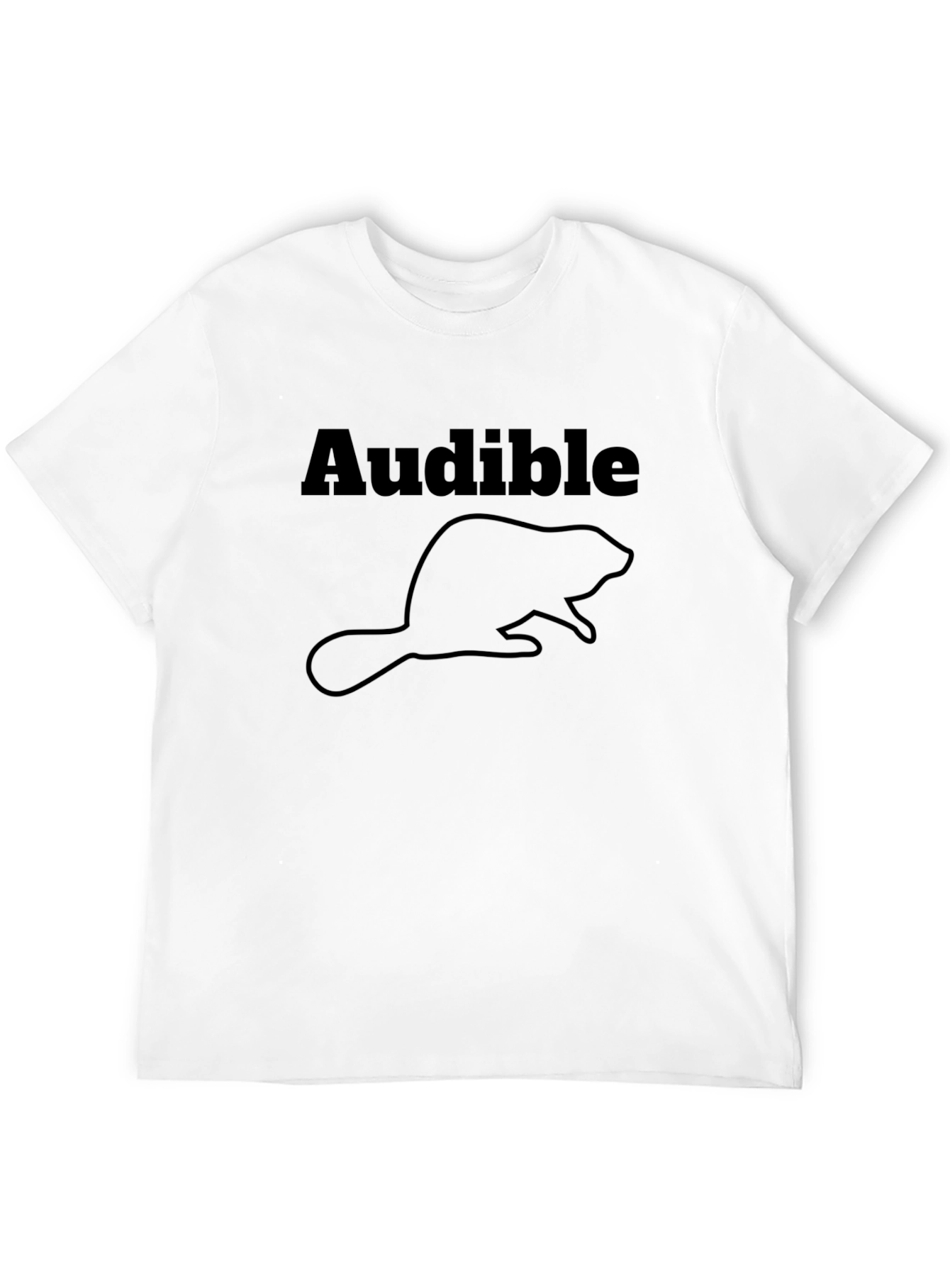Audible Beaver Graphic Tee - Soft Black Cotton T-Shirt