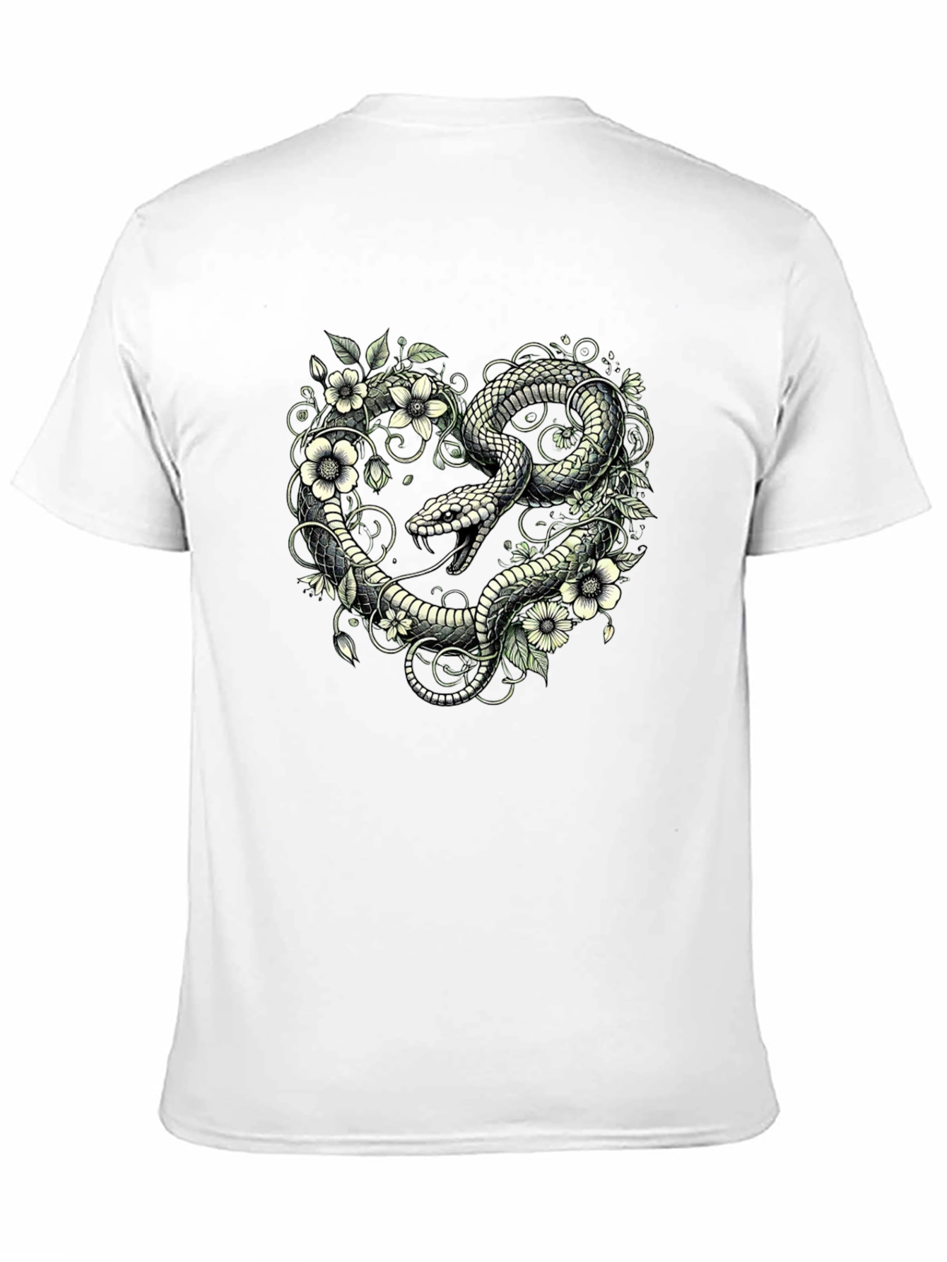 Snake & Floral Heart Graphic Tee