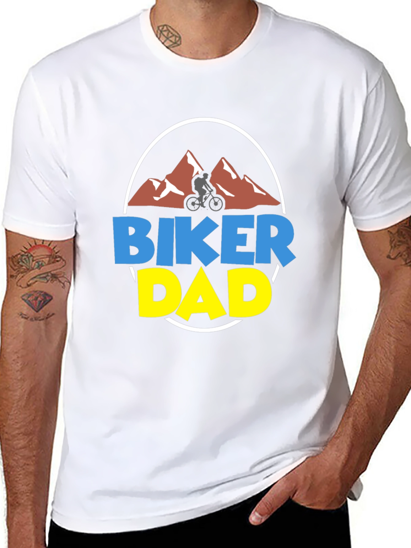 Biker Dad Graphic Tee - Mountain Biking Gift
