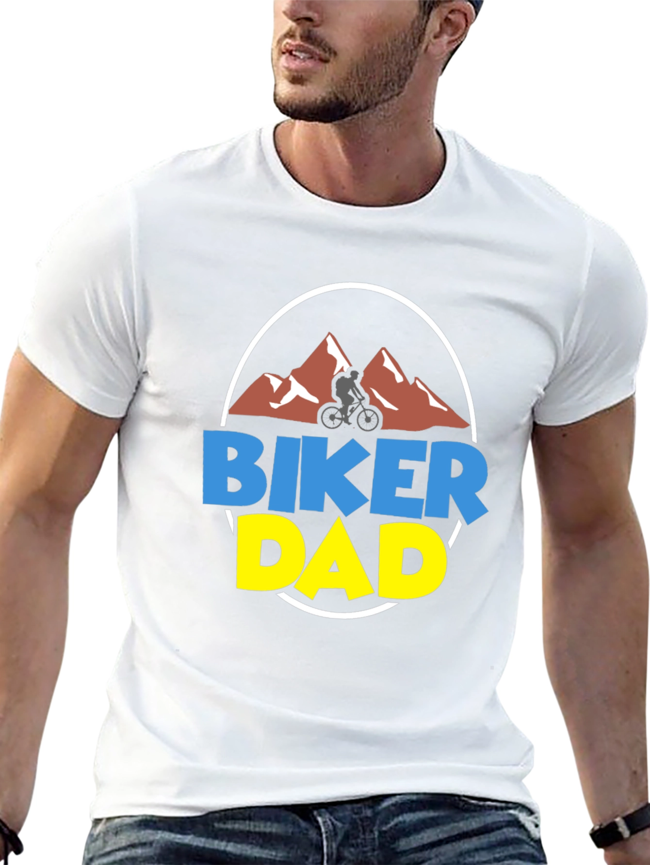 Biker Dad Graphic Tee - Mountain Biking Gift
