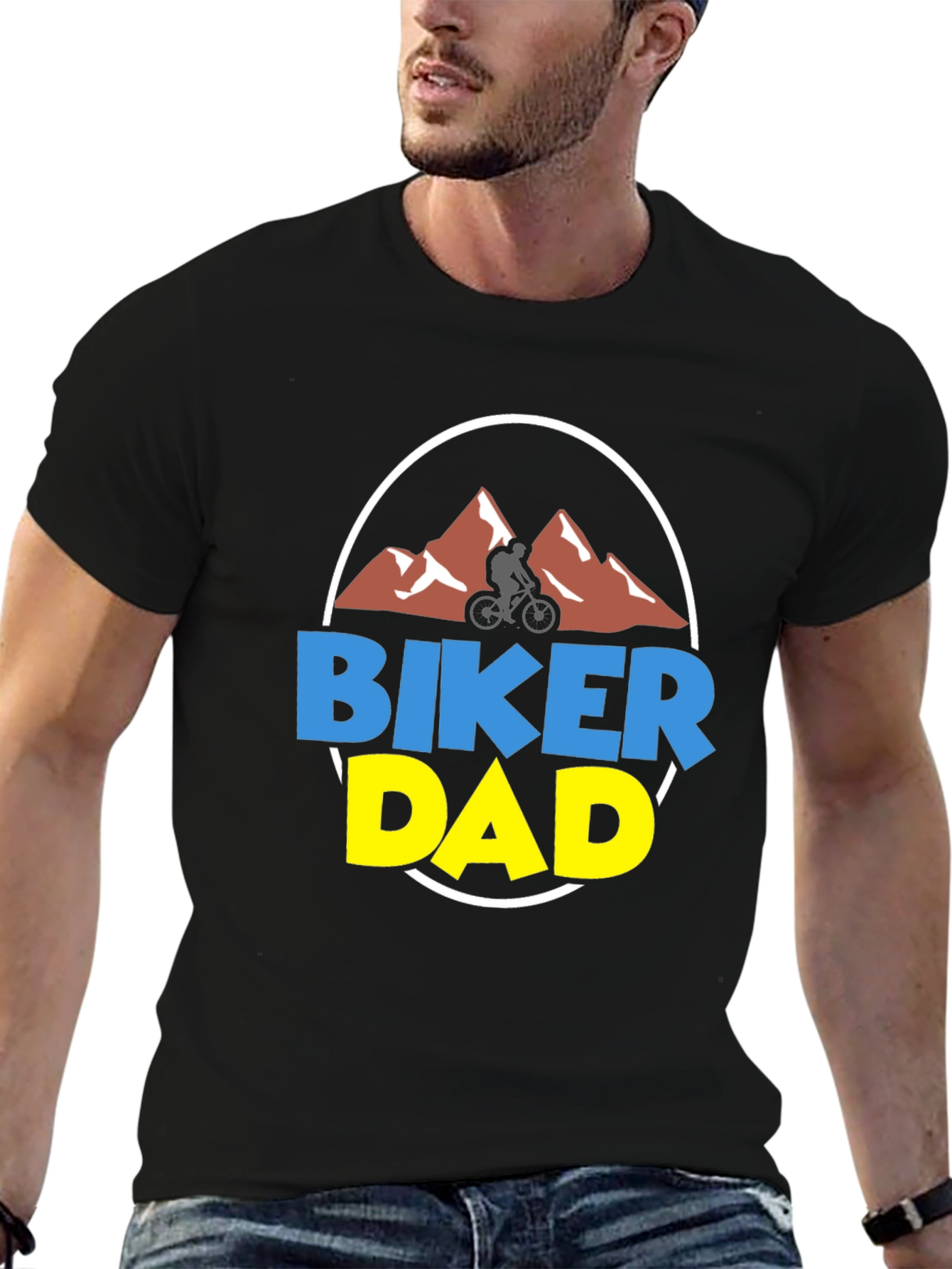 Biker Dad Graphic Tee - Mountain Biking Gift