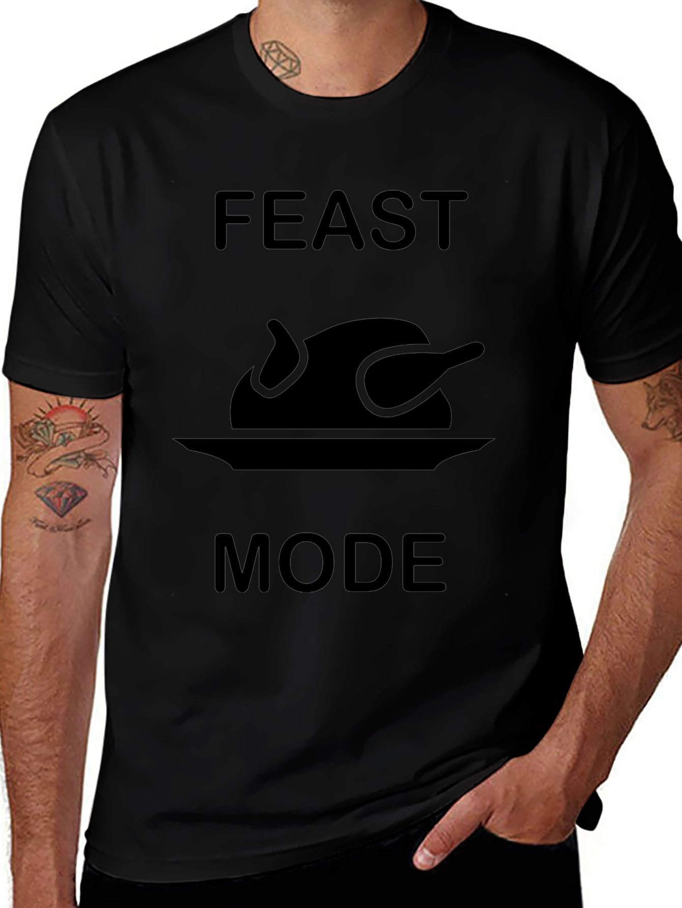 Feast Mode Thanksgiving T-Shirt Turkey Dinner Tee