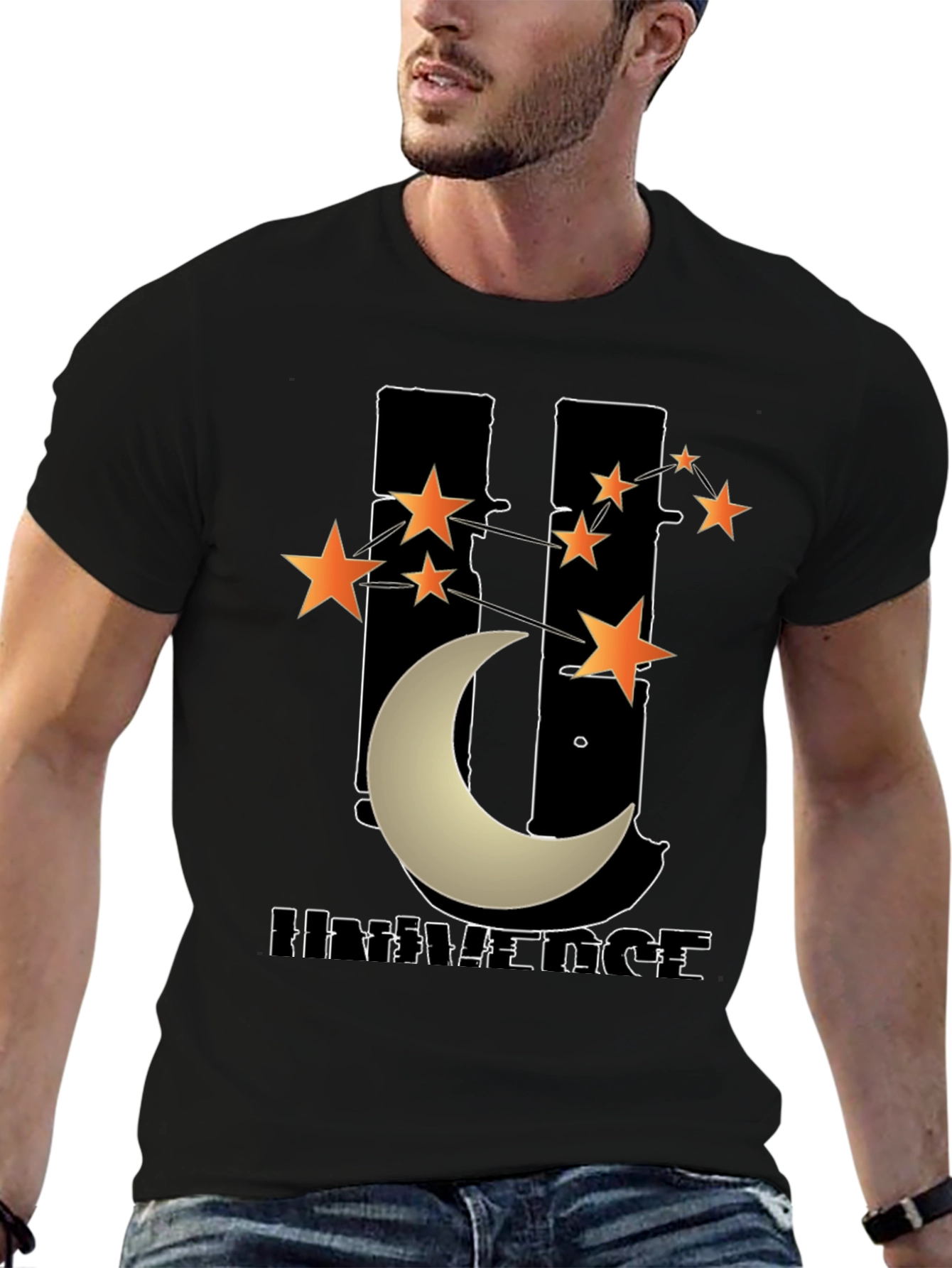 Universe Graphic T-Shirt - Mens Black Tee